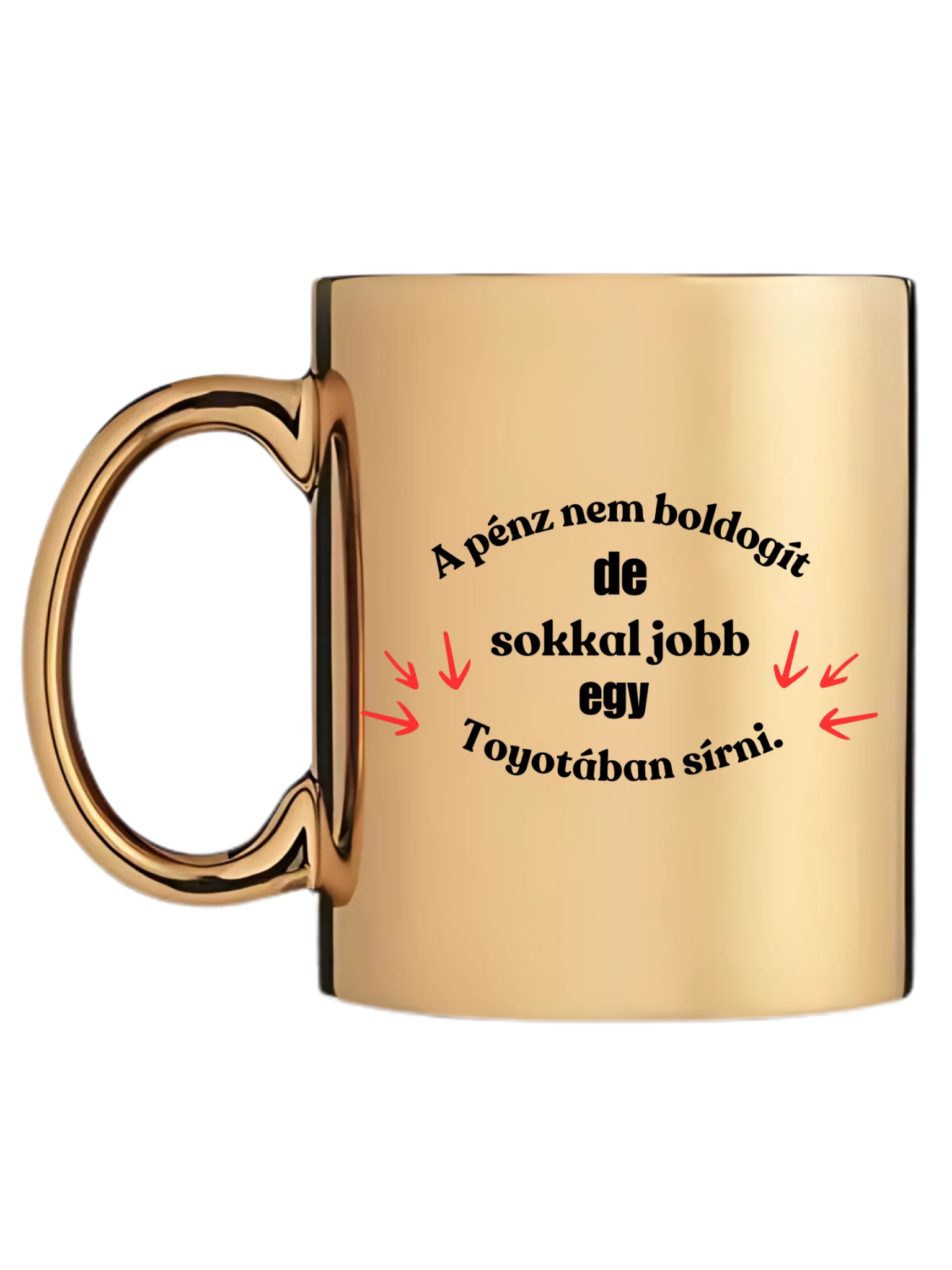 Arany metál bögre bal oldal