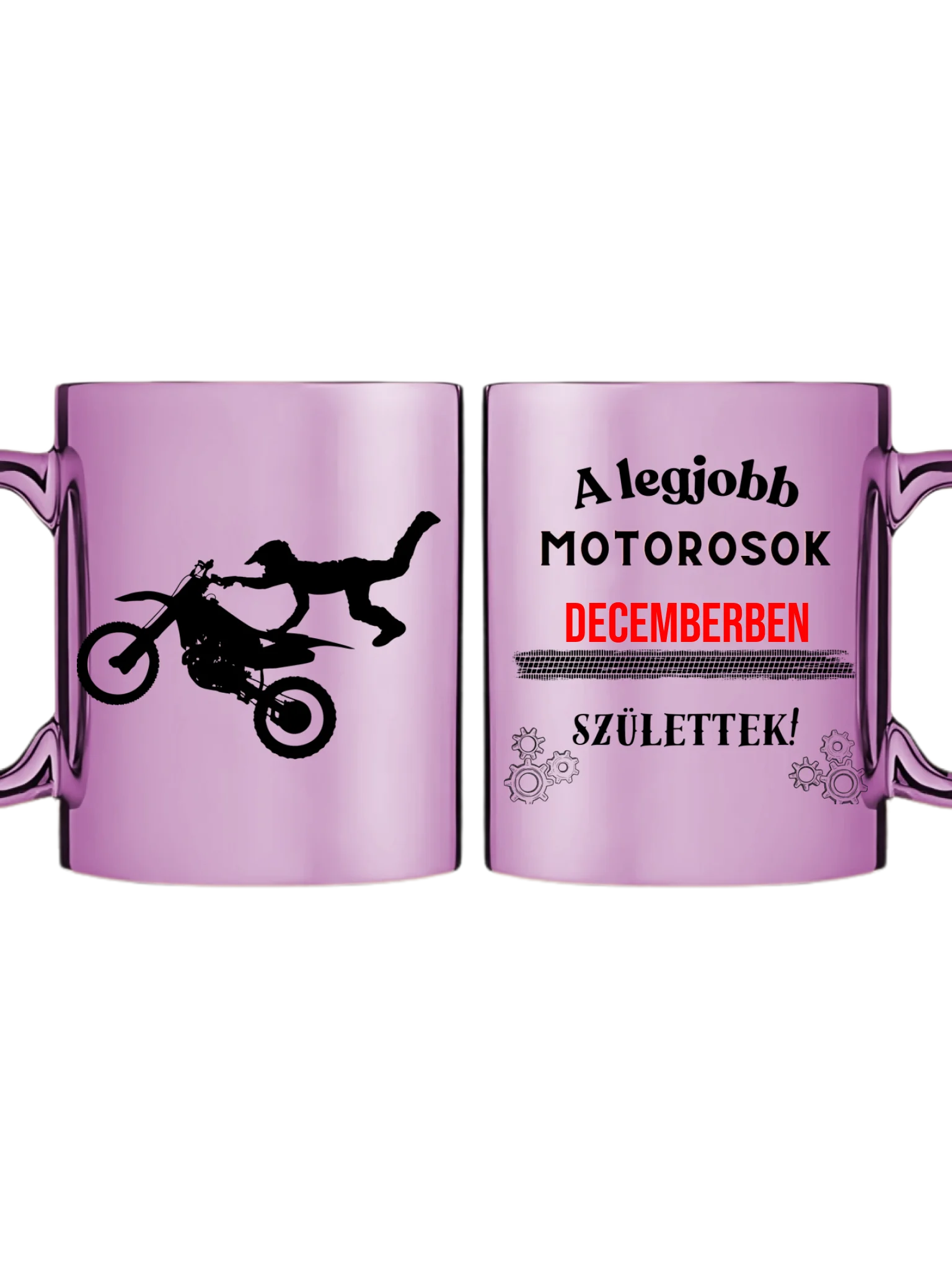 Rózsaszín metál bögre kettős