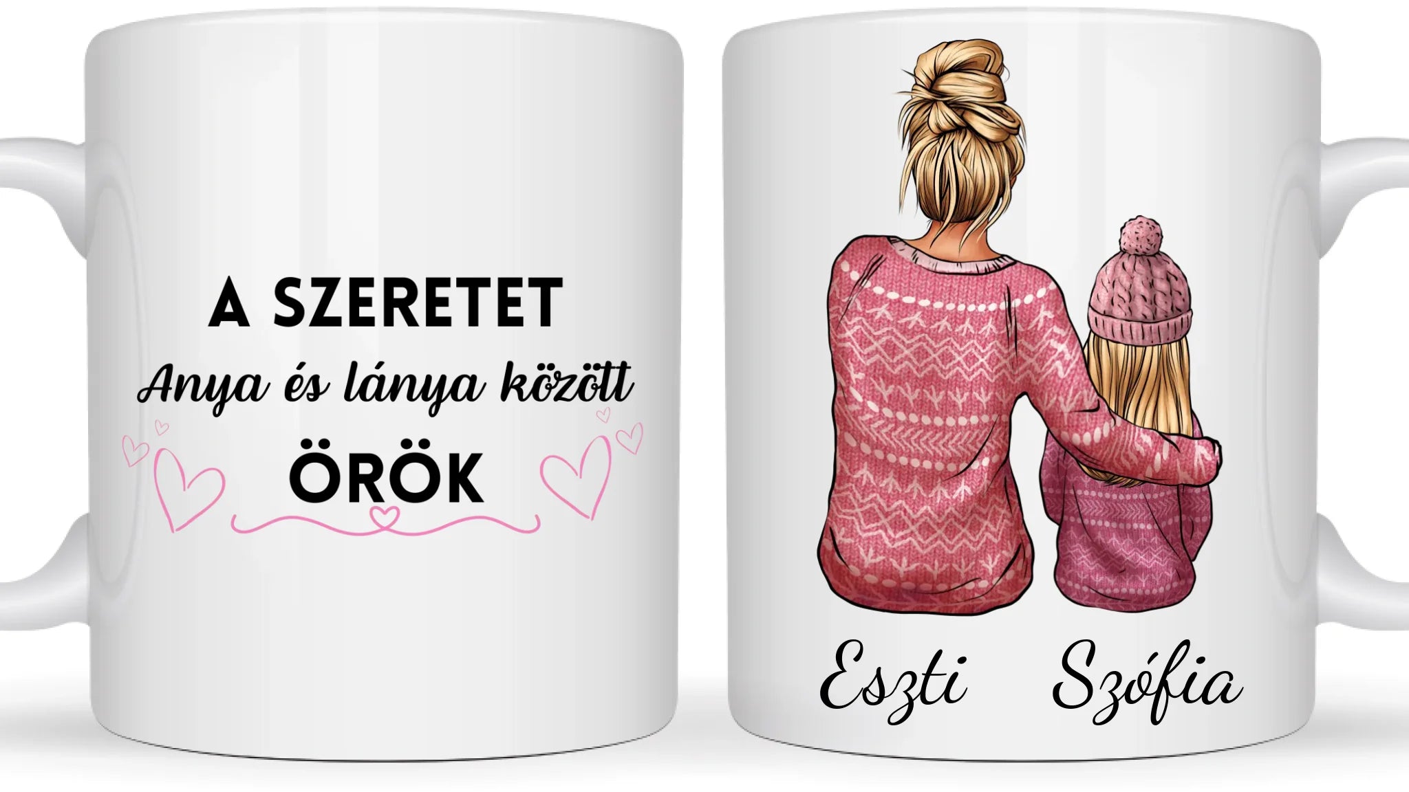 Karácsony Anya, lánya - Egyedi személyre szabható bögre