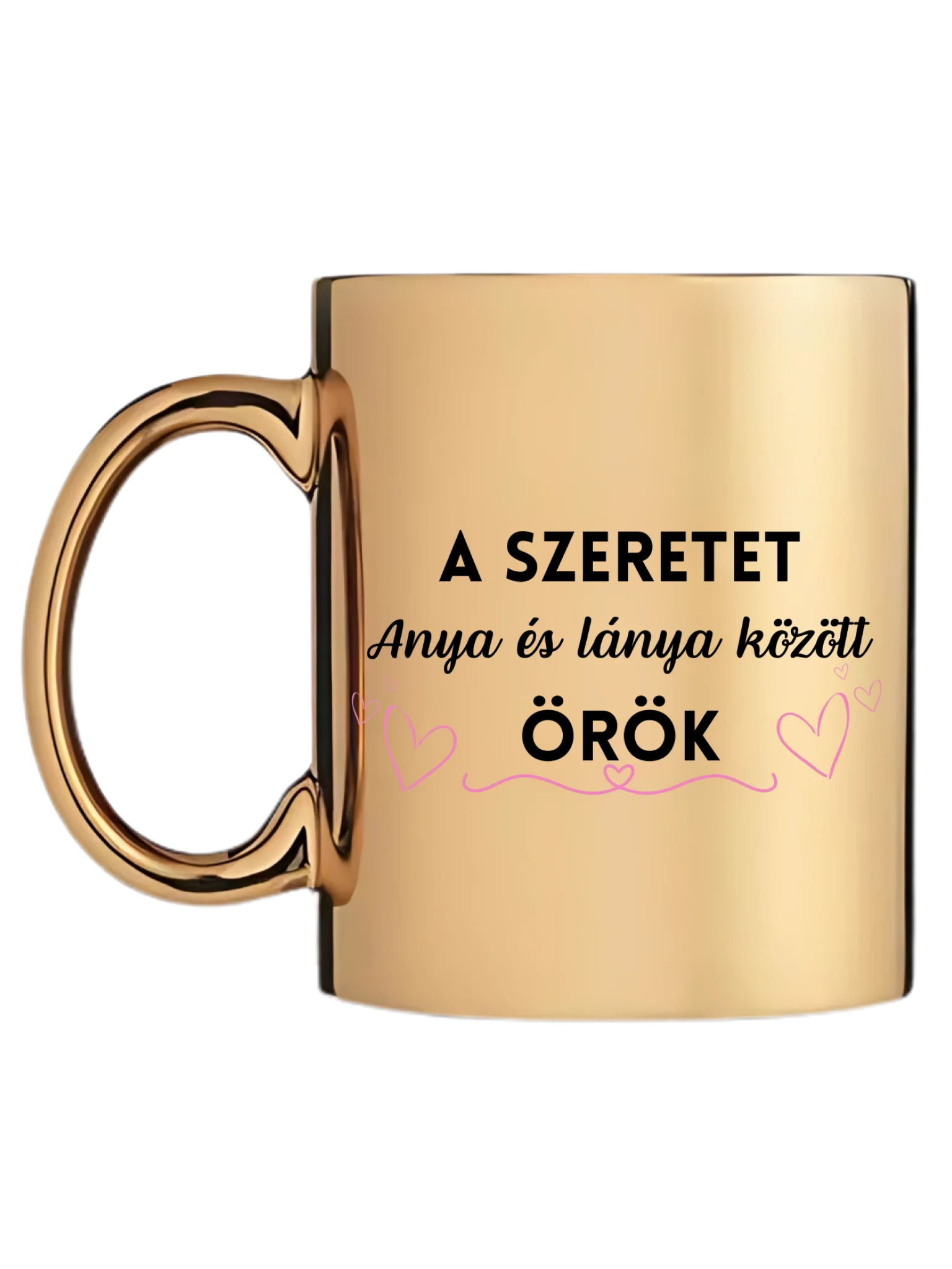 Arany metál bögre bal oldal