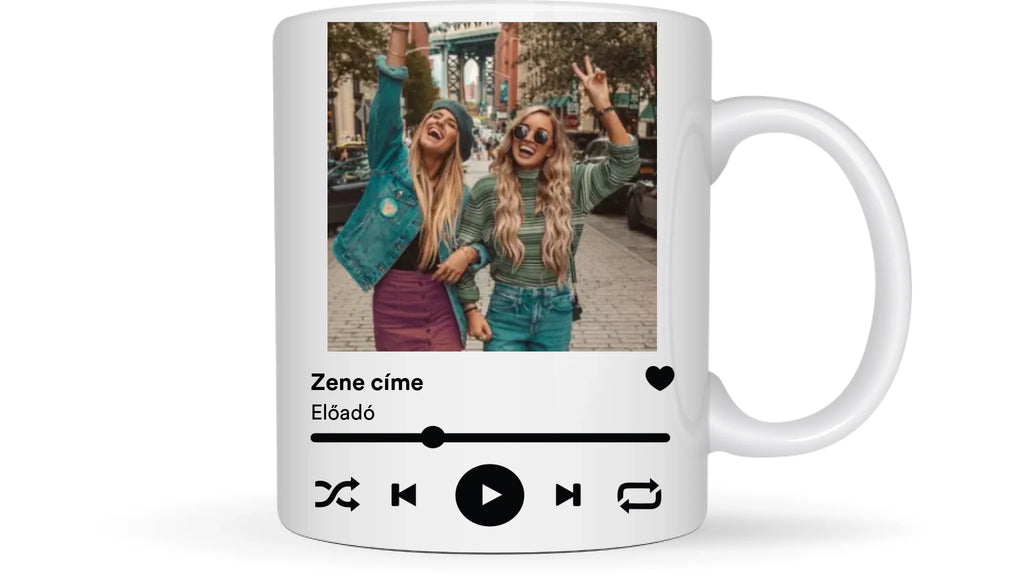 Spotify zeneszámos bögre - Egyedi személyre szabható bögre