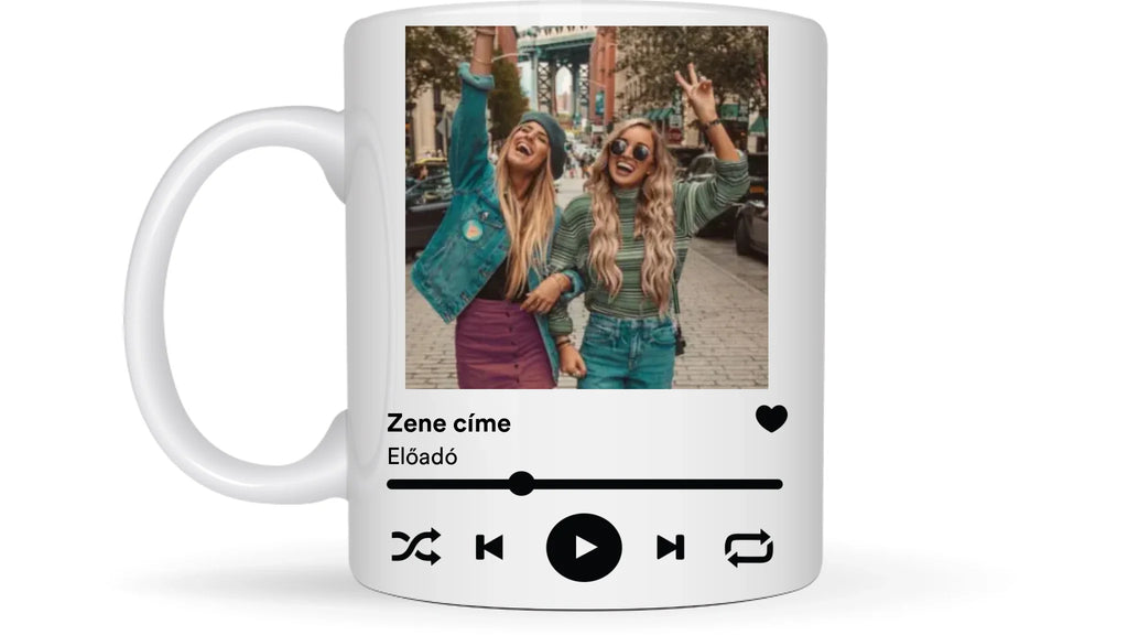 Spotify zeneszámos bögre - Egyedi személyre szabható bögre