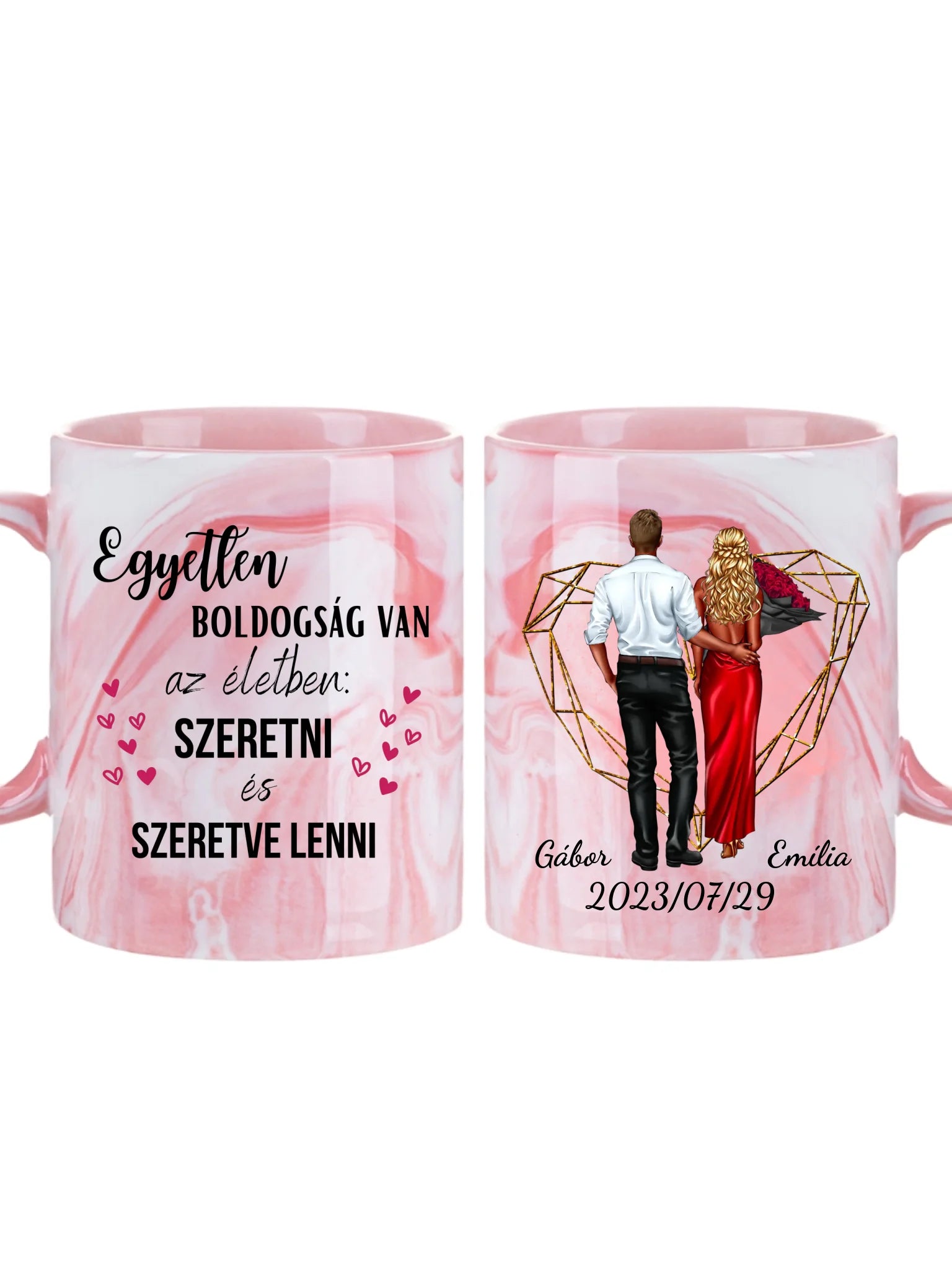 Romantikus elegáns pár - Egyedi személyre szabható bögre