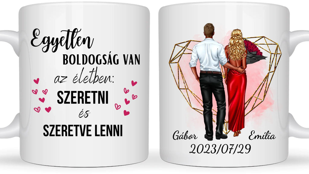 Romantikus elegáns pár - Egyedi személyre szabható bögre