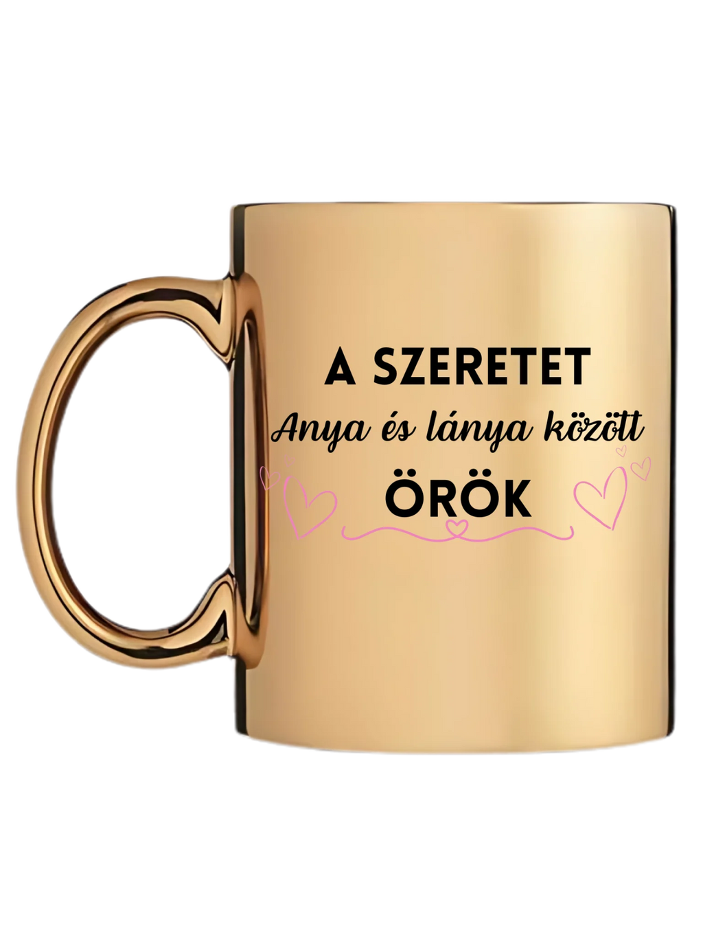 Arany metál bögre bal oldal