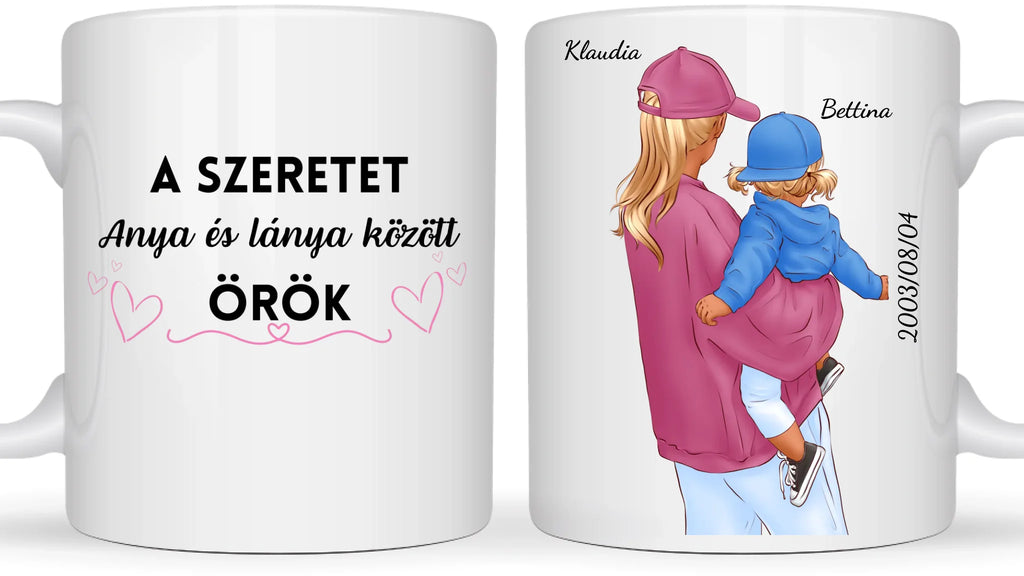 Édesanya és a gyermeke - Egyedi személyre szabható bögre