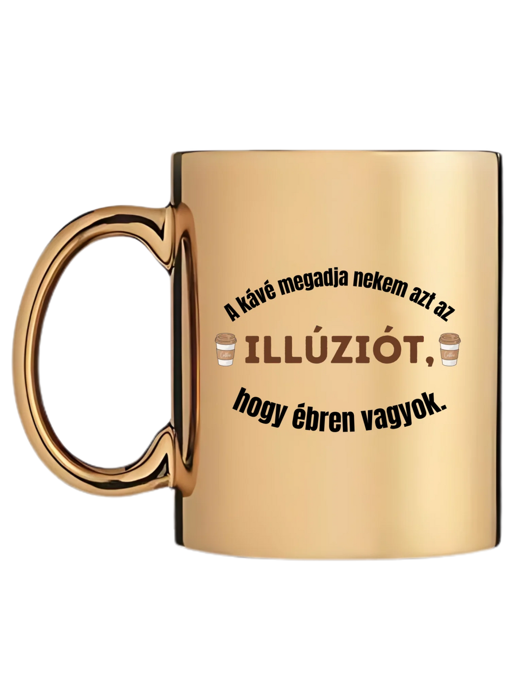 Arany metál bögre bal oldal