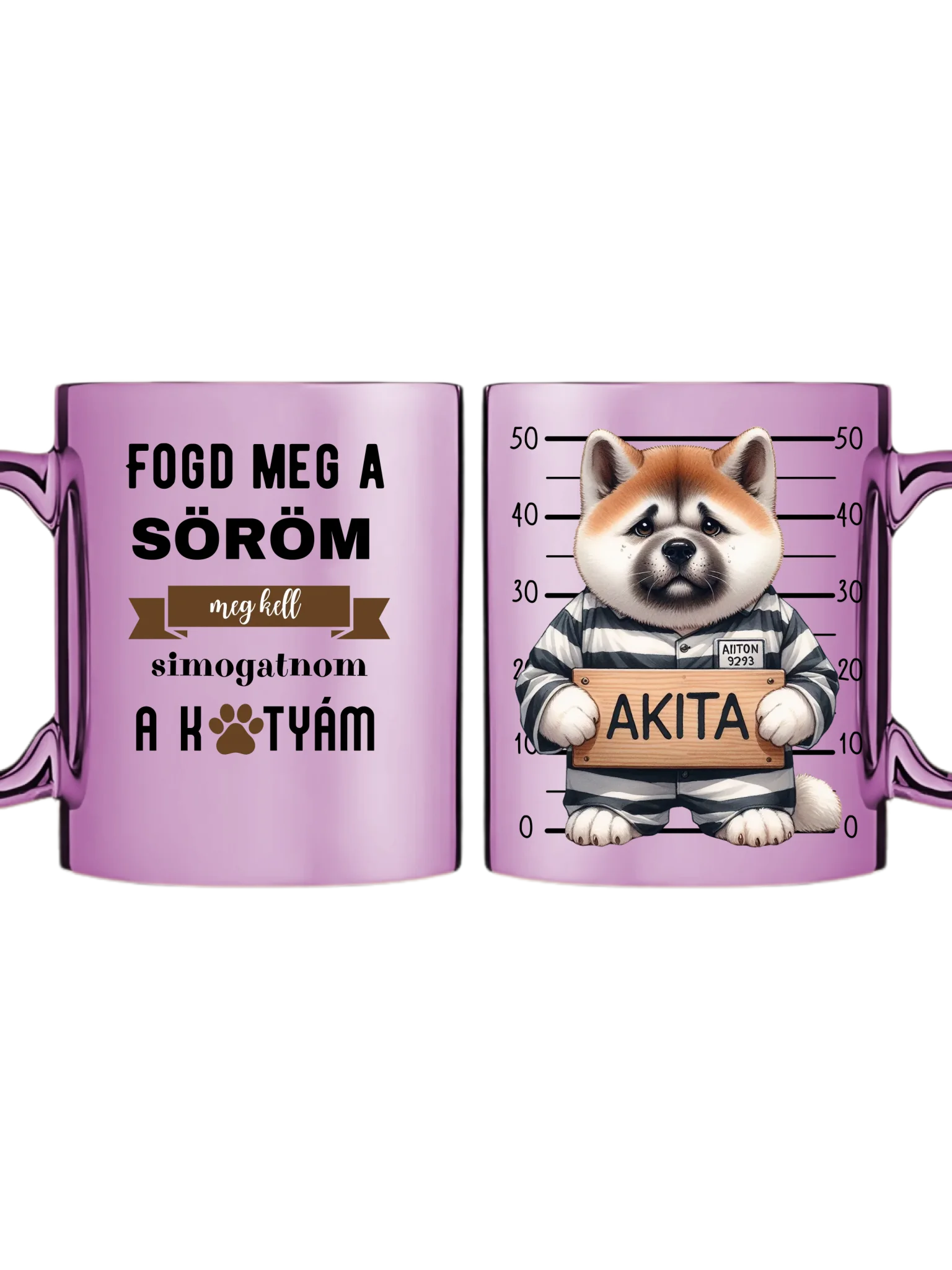 Rózsaszín metál bögre kettős
