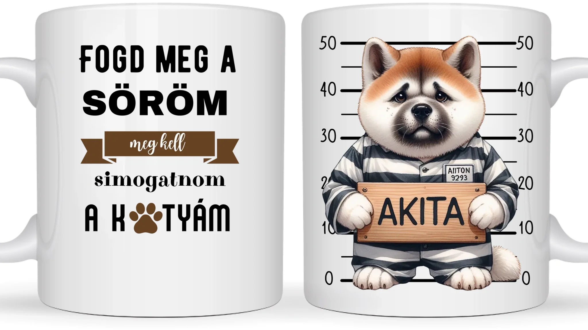 Letartóztatott kutyák ruhában - Egyedi személyre szabható bögre