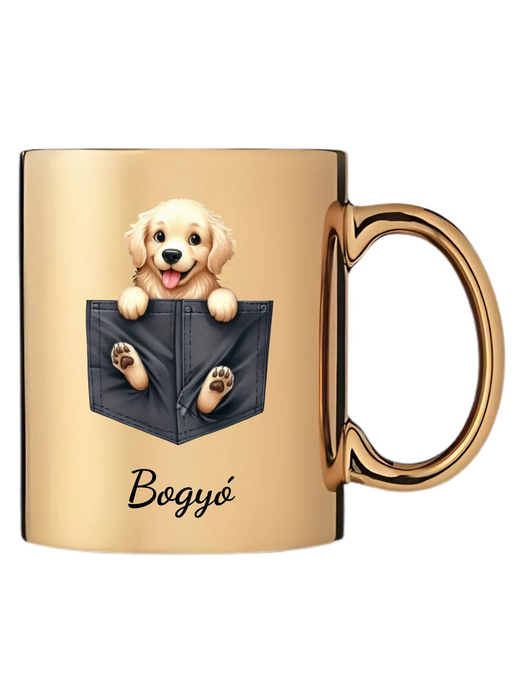 Arany metál bögre jobb oldal