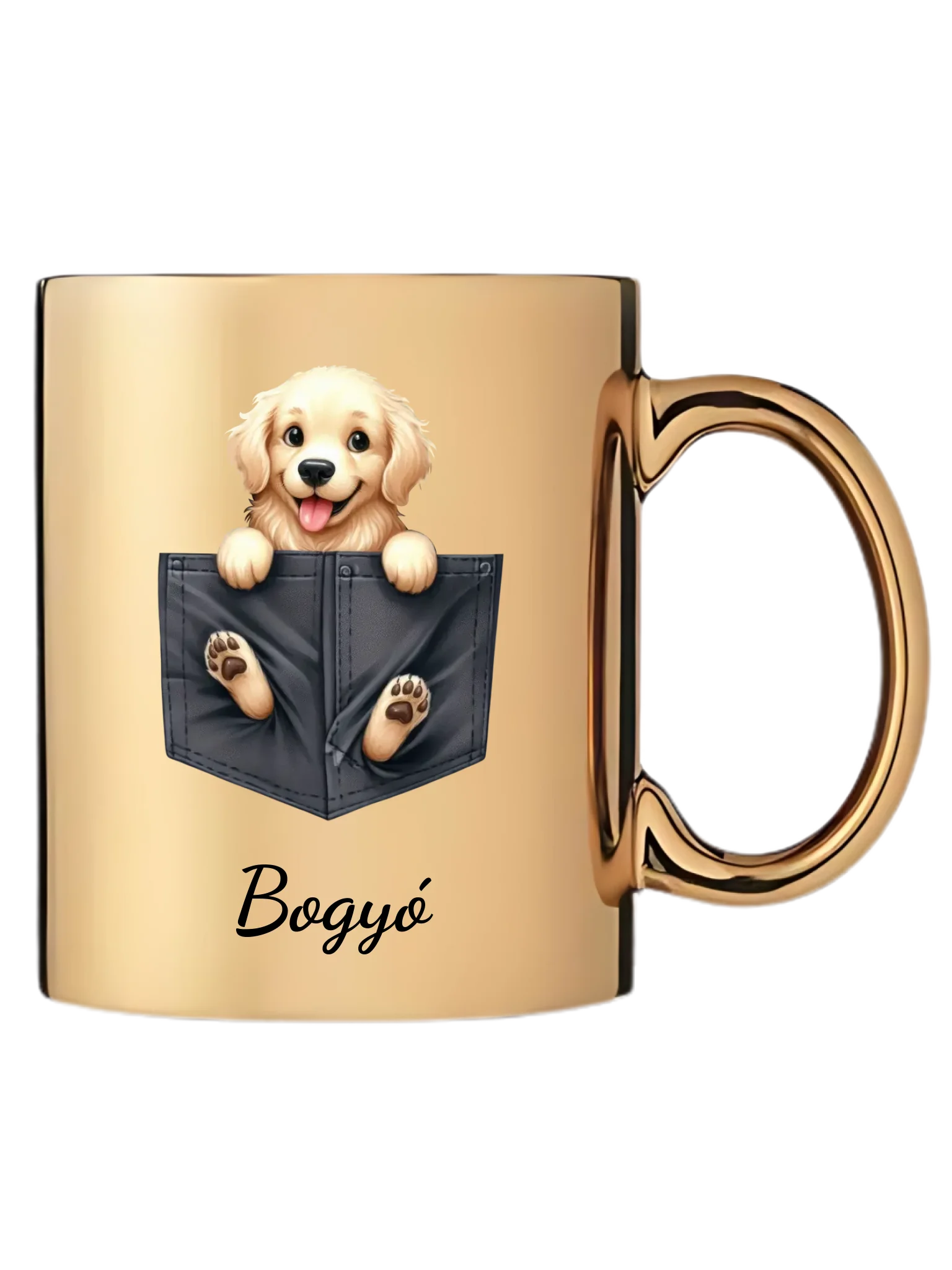 Arany metál bögre jobb oldal