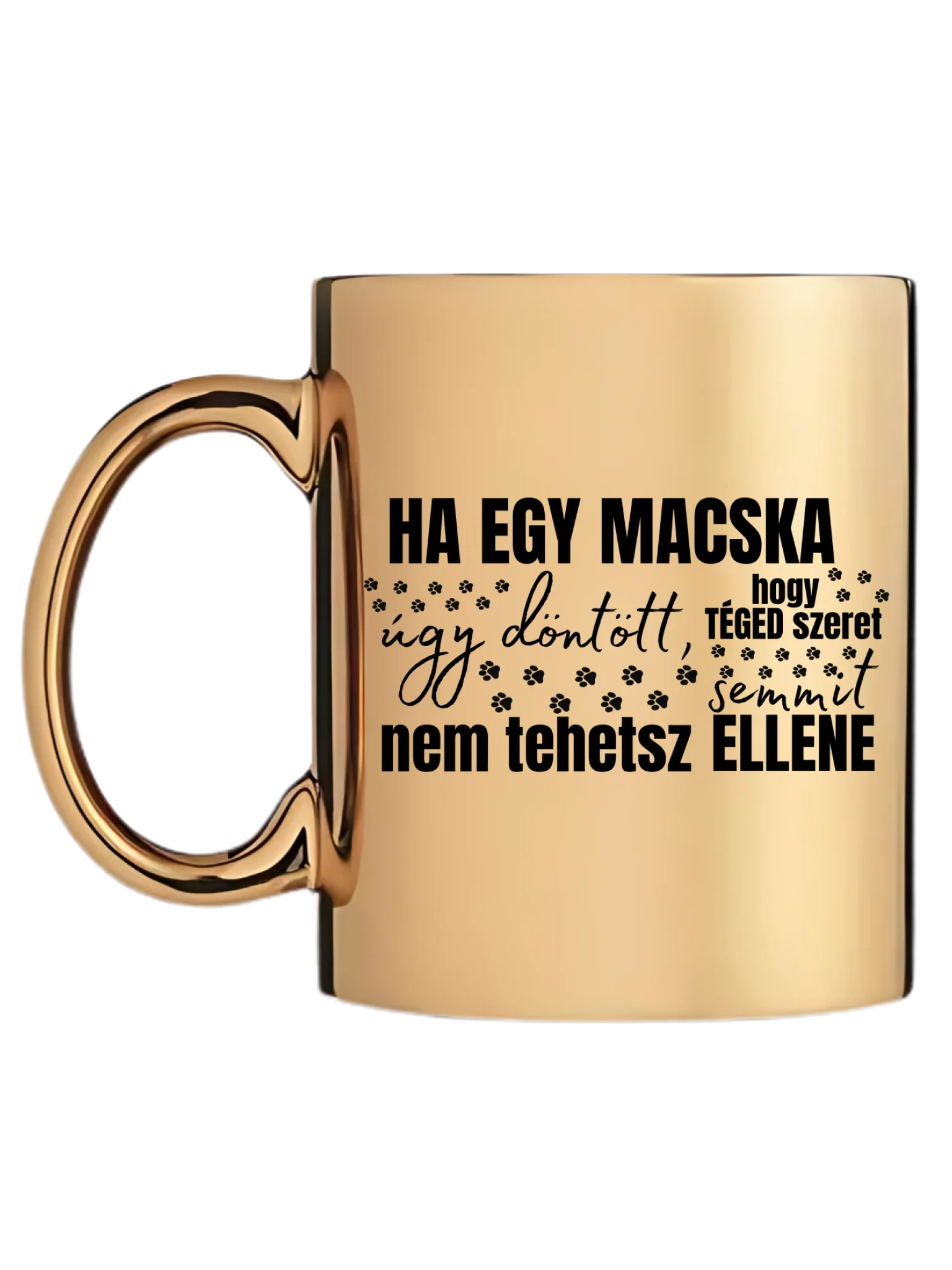 Arany metál bögre bal oldal