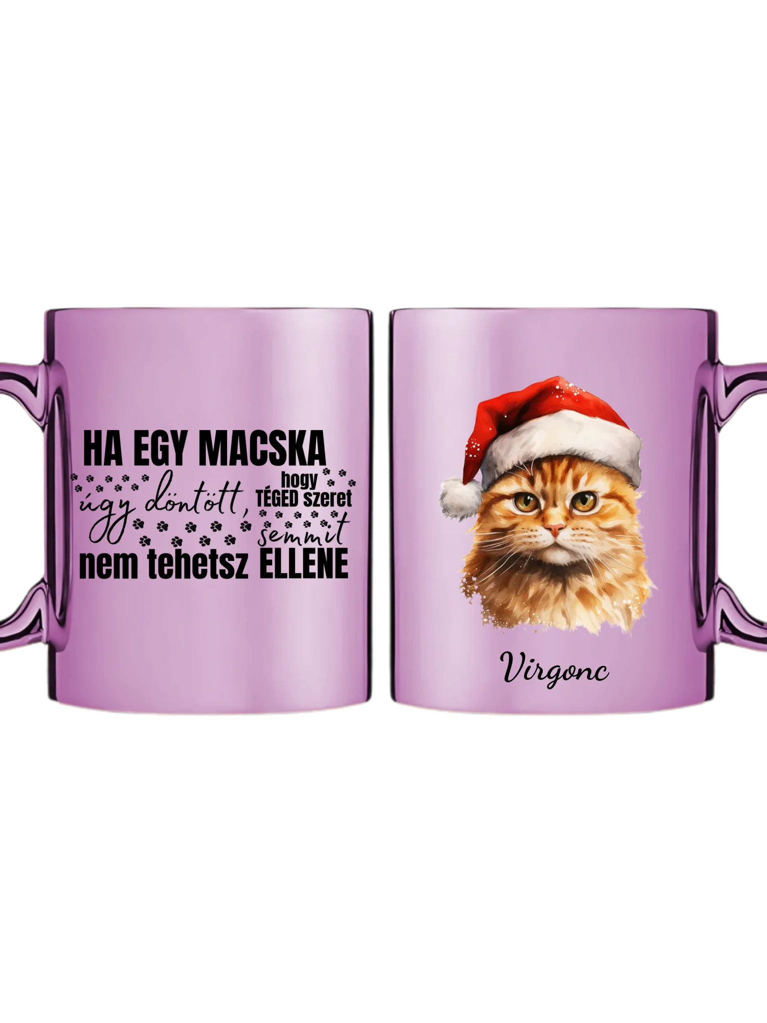Rózsaszín metál bögre kettős
