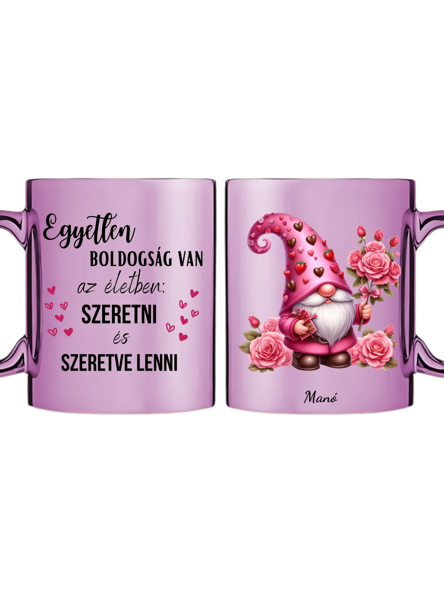 Rózsaszín metál bögre kettős