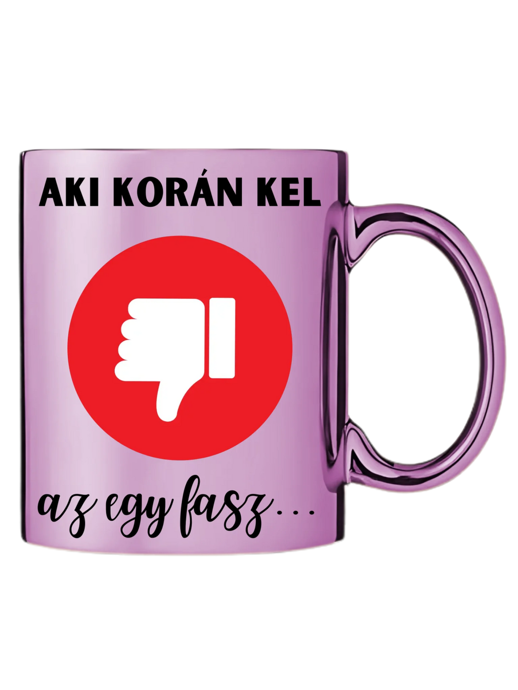 Rózsaszín metál bögre jobb oldal