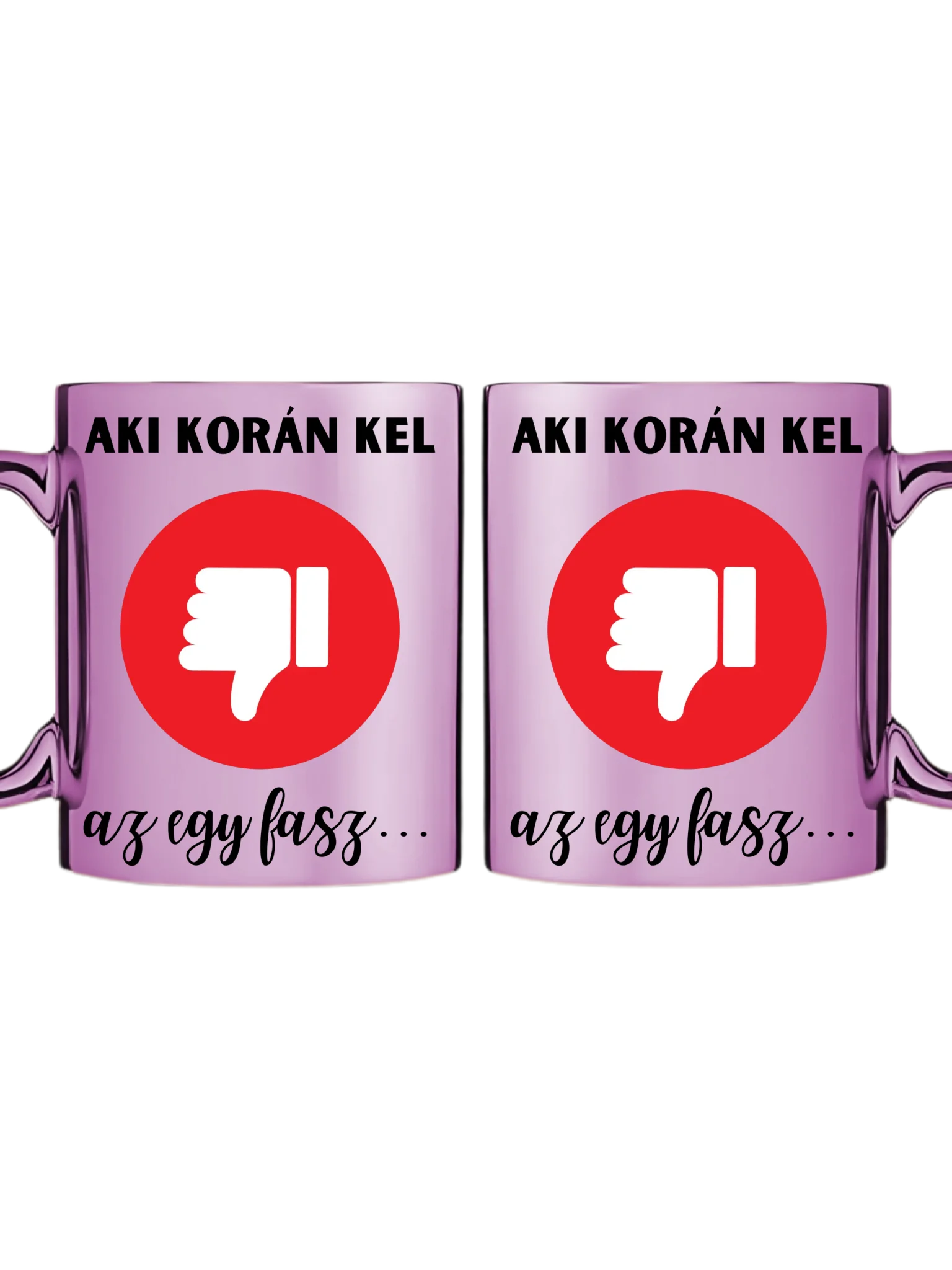 Rózsaszín metál bögre kettős