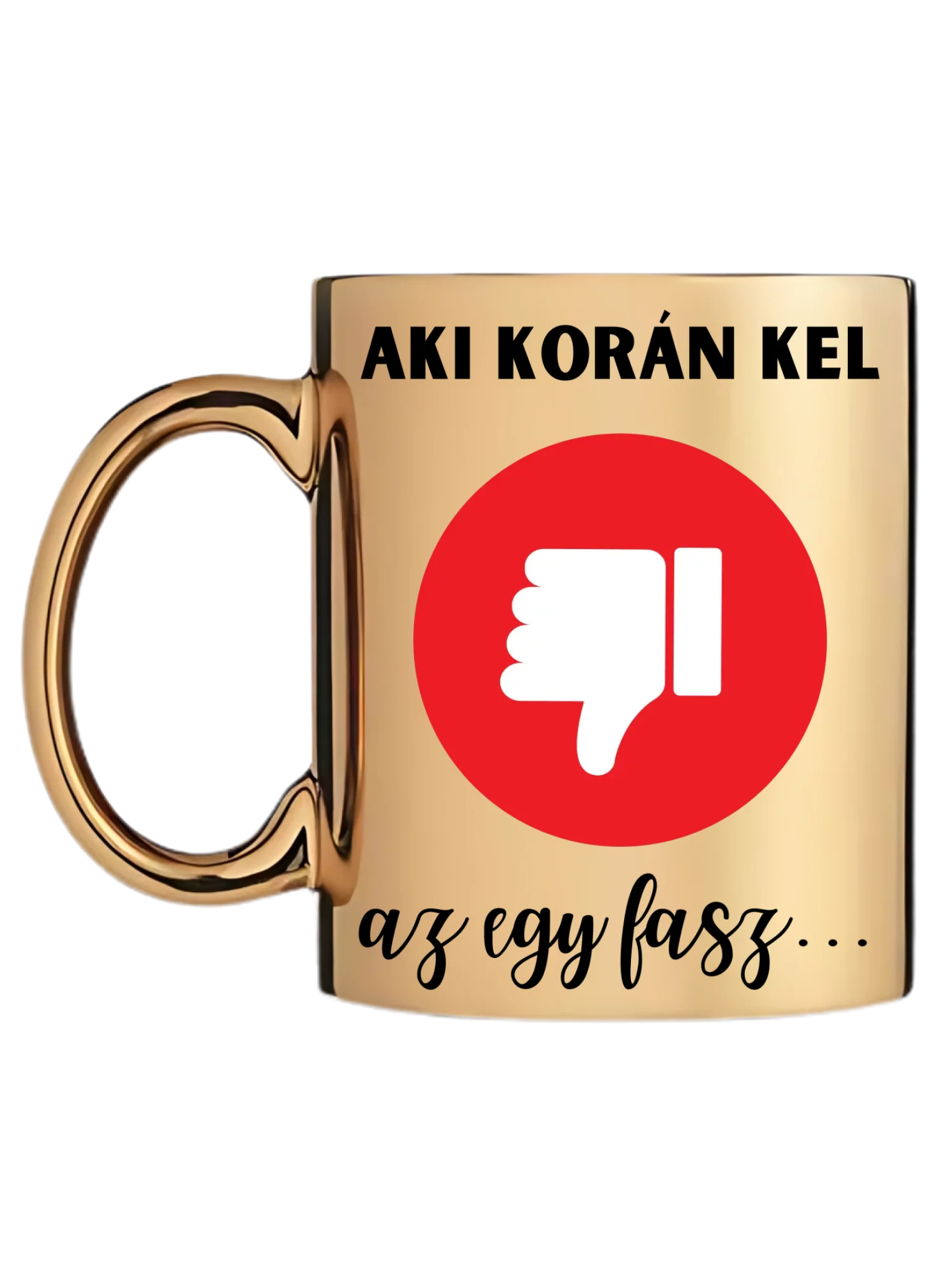Arany metál bögre bal oldal