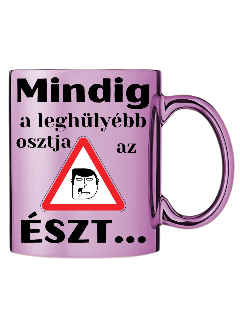 Rózsaszín metál bögre jobb oldal