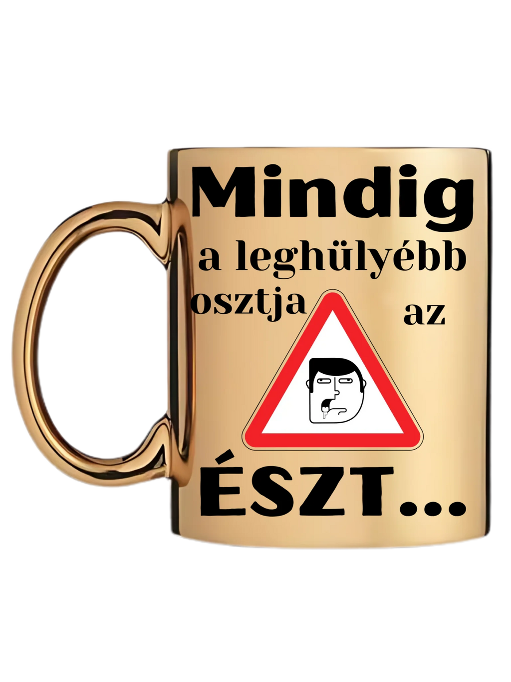 Arany metál bögre bal oldal