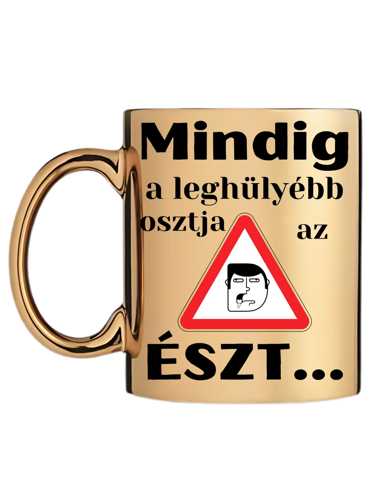 Arany metál bögre bal oldal