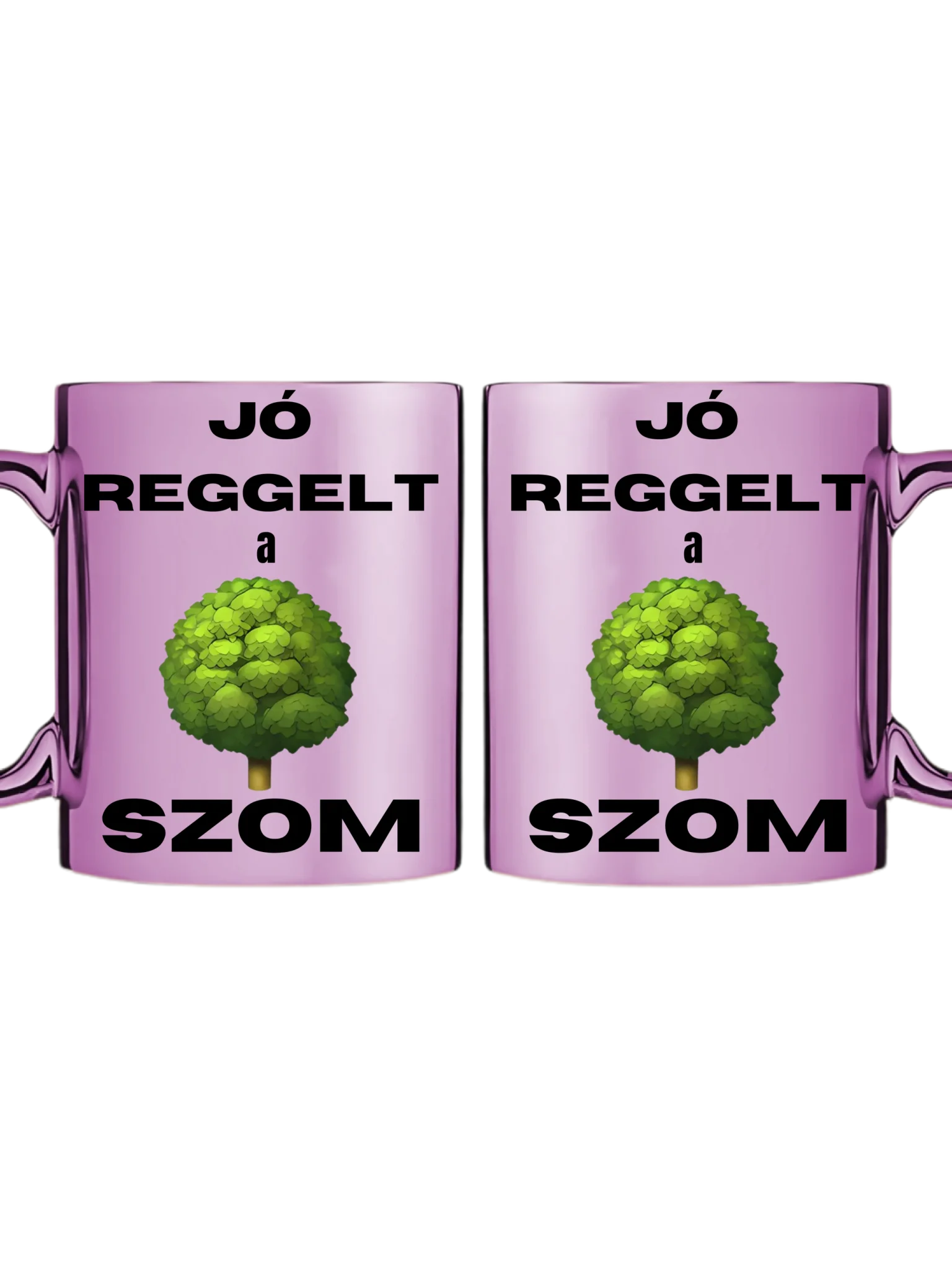 Rózsaszín metál bögre kettős