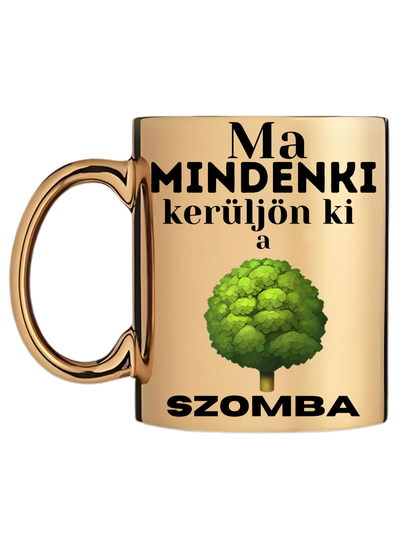 Arany metál bögre bal oldal