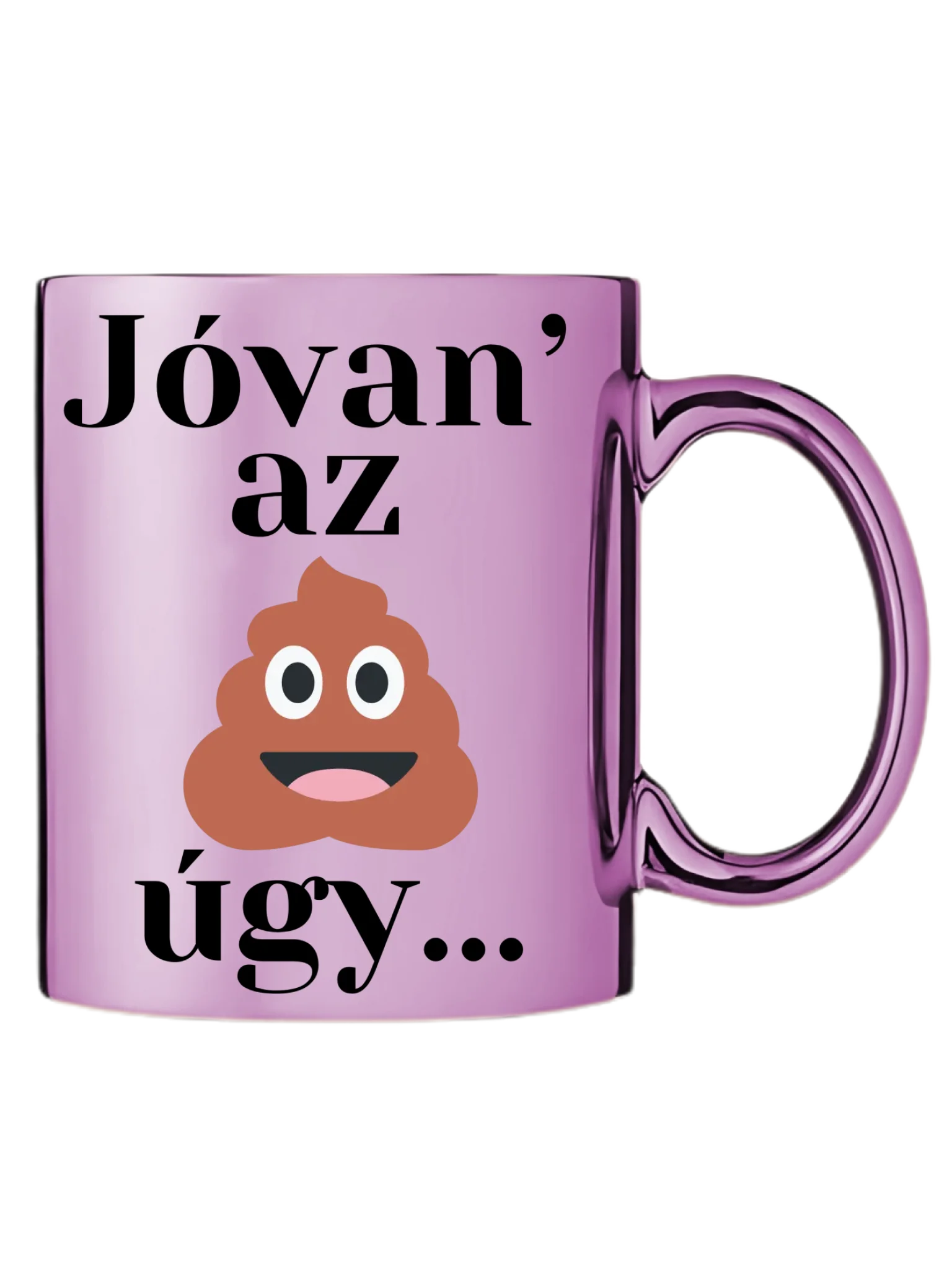 Rózsaszín metál bögre jobb oldal