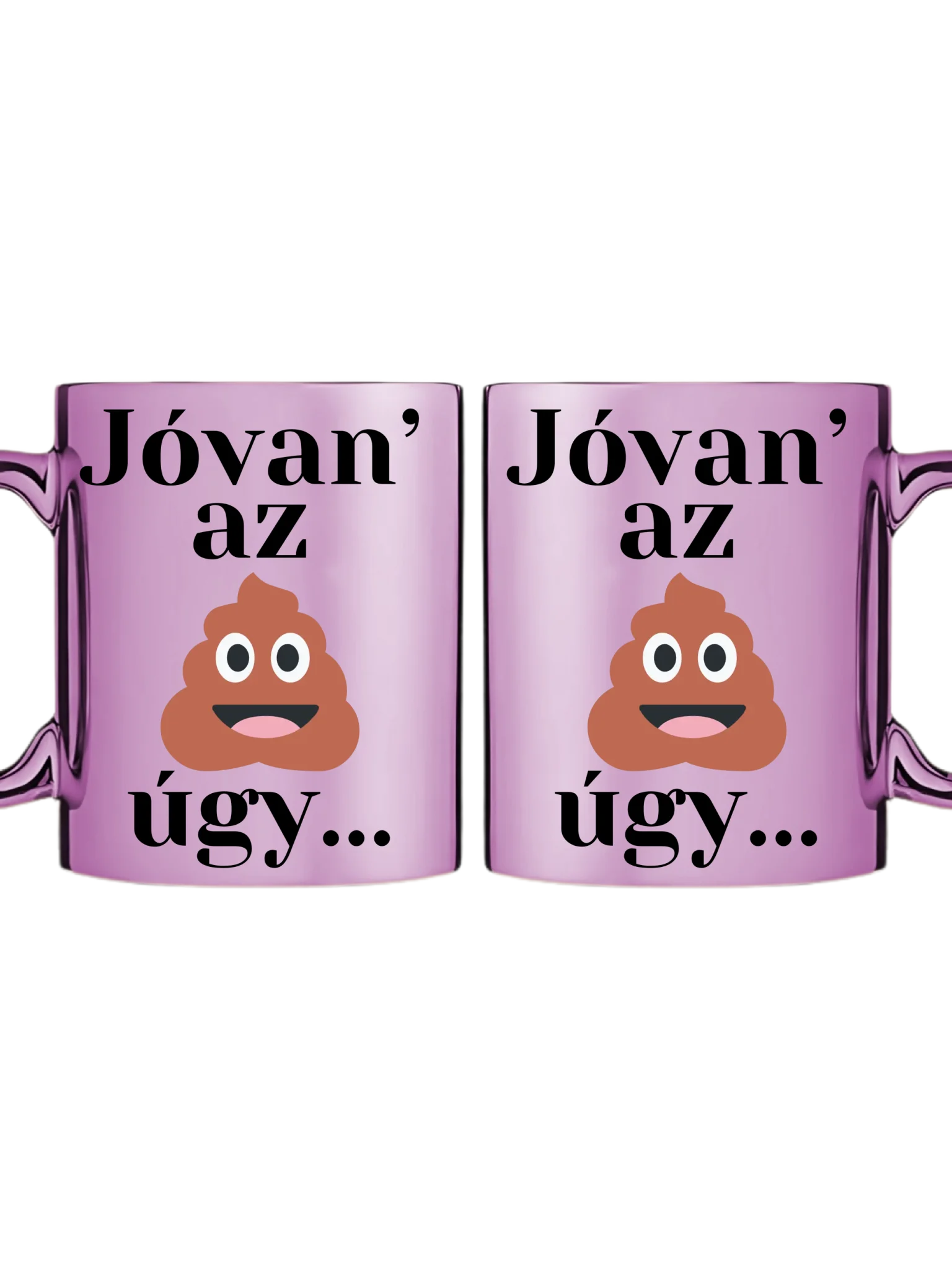 Rózsaszín metál bögre kettős