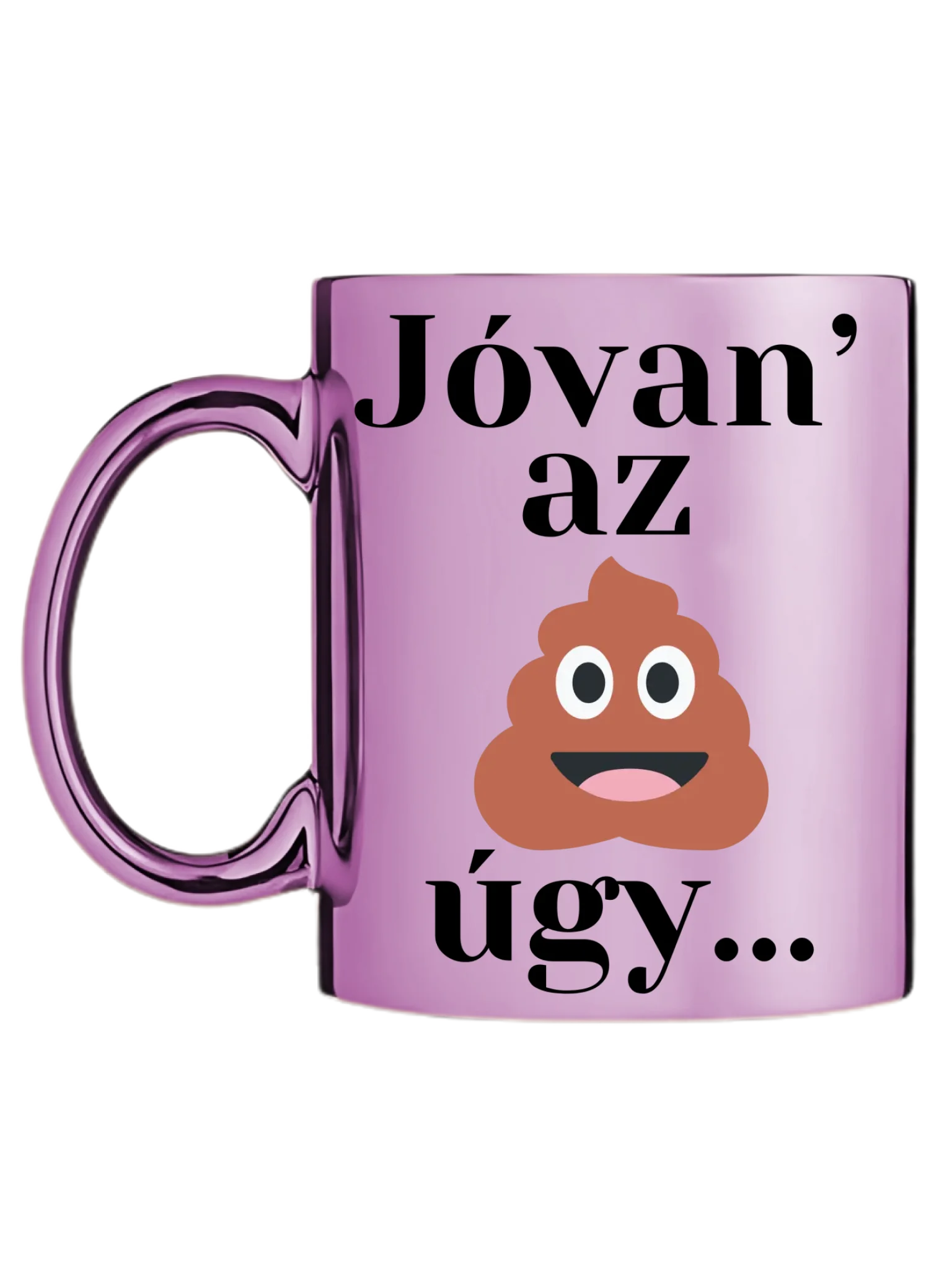 Rózsaszín metál bögre bal oldal