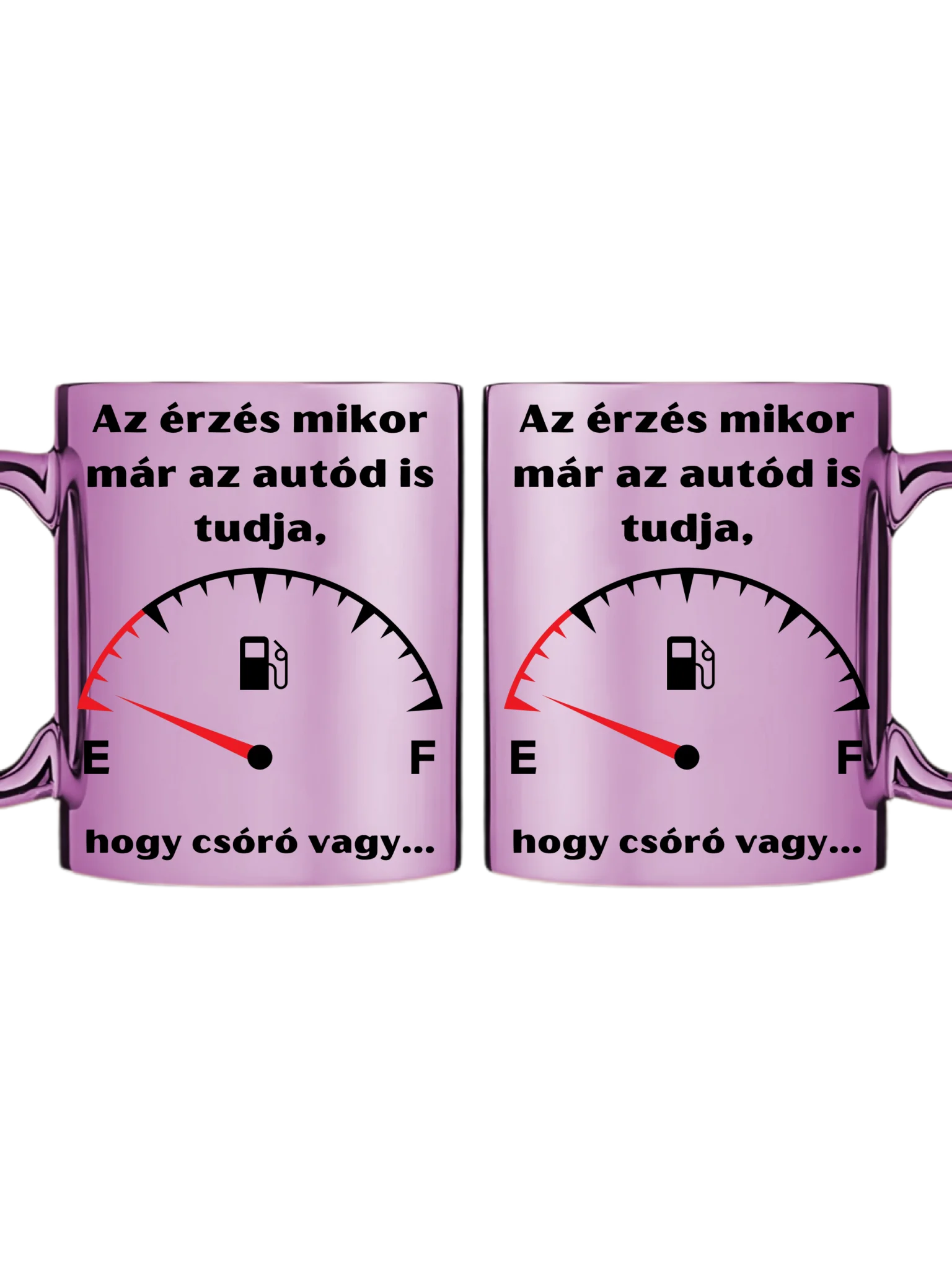 Rózsaszín metál bögre kettős
