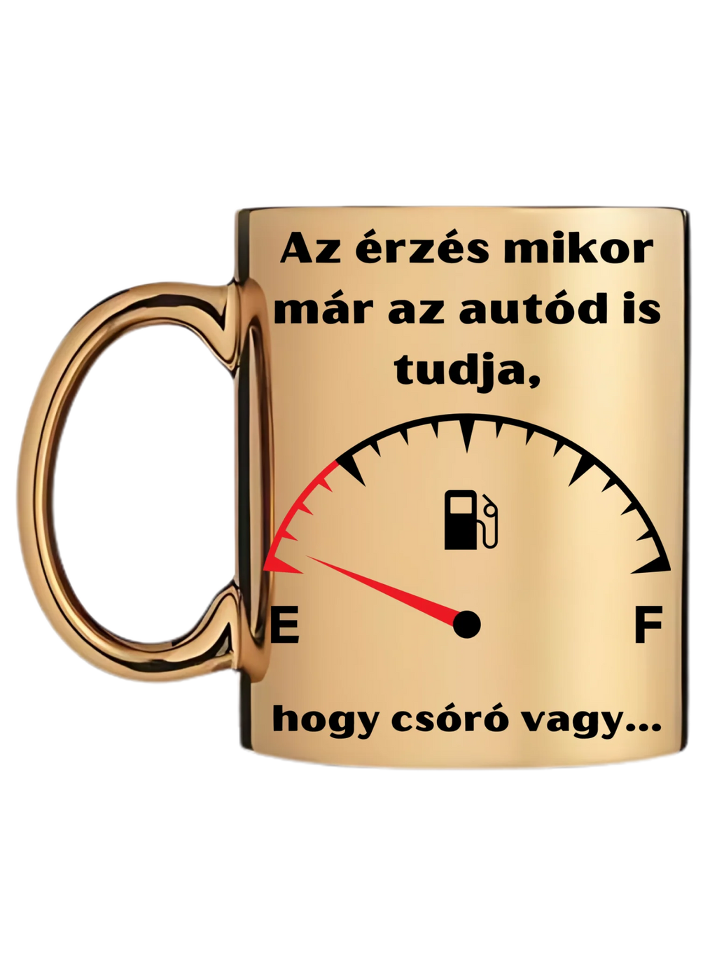 Arany metál bögre bal oldal