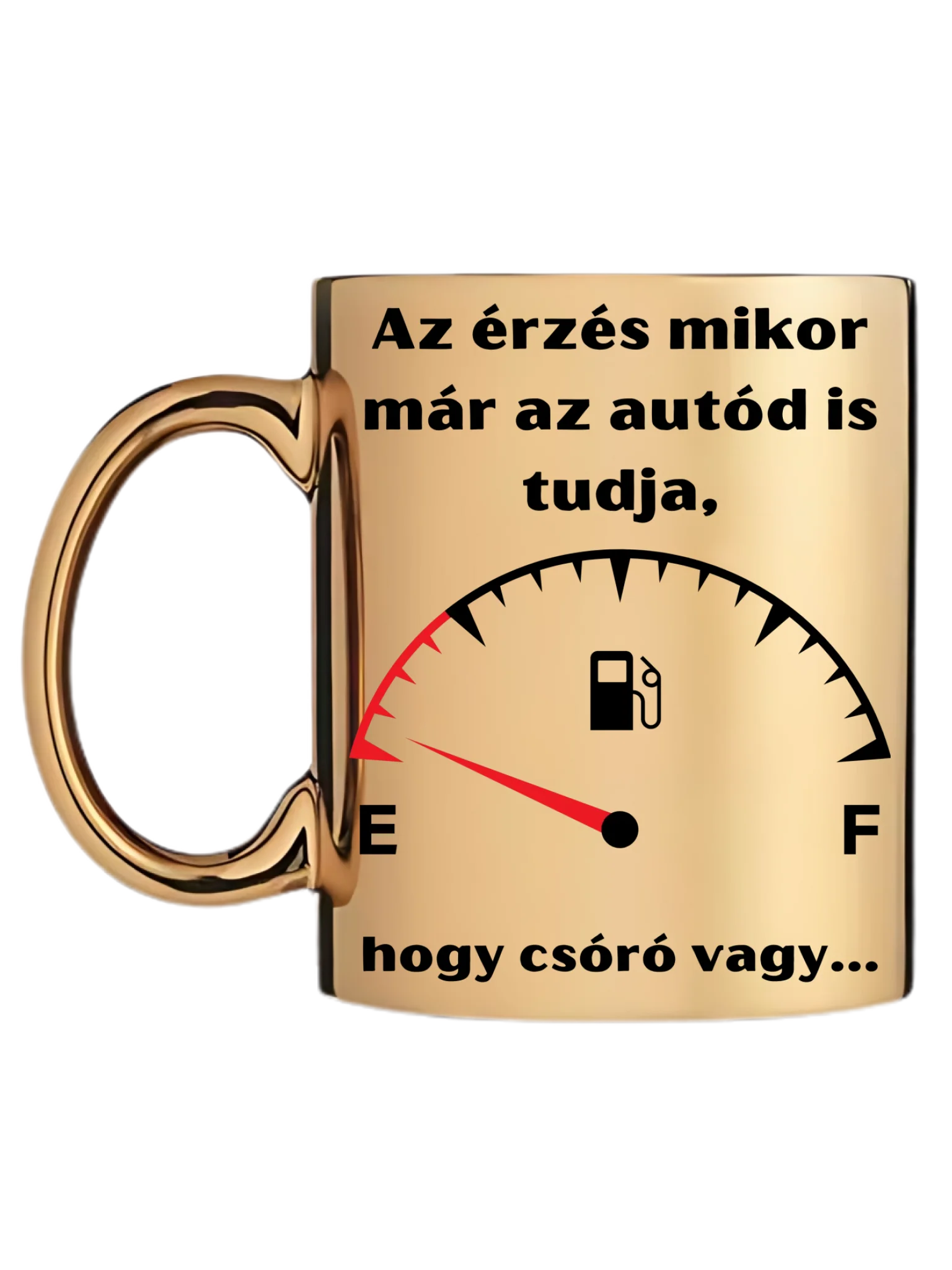 Arany metál bögre bal oldal