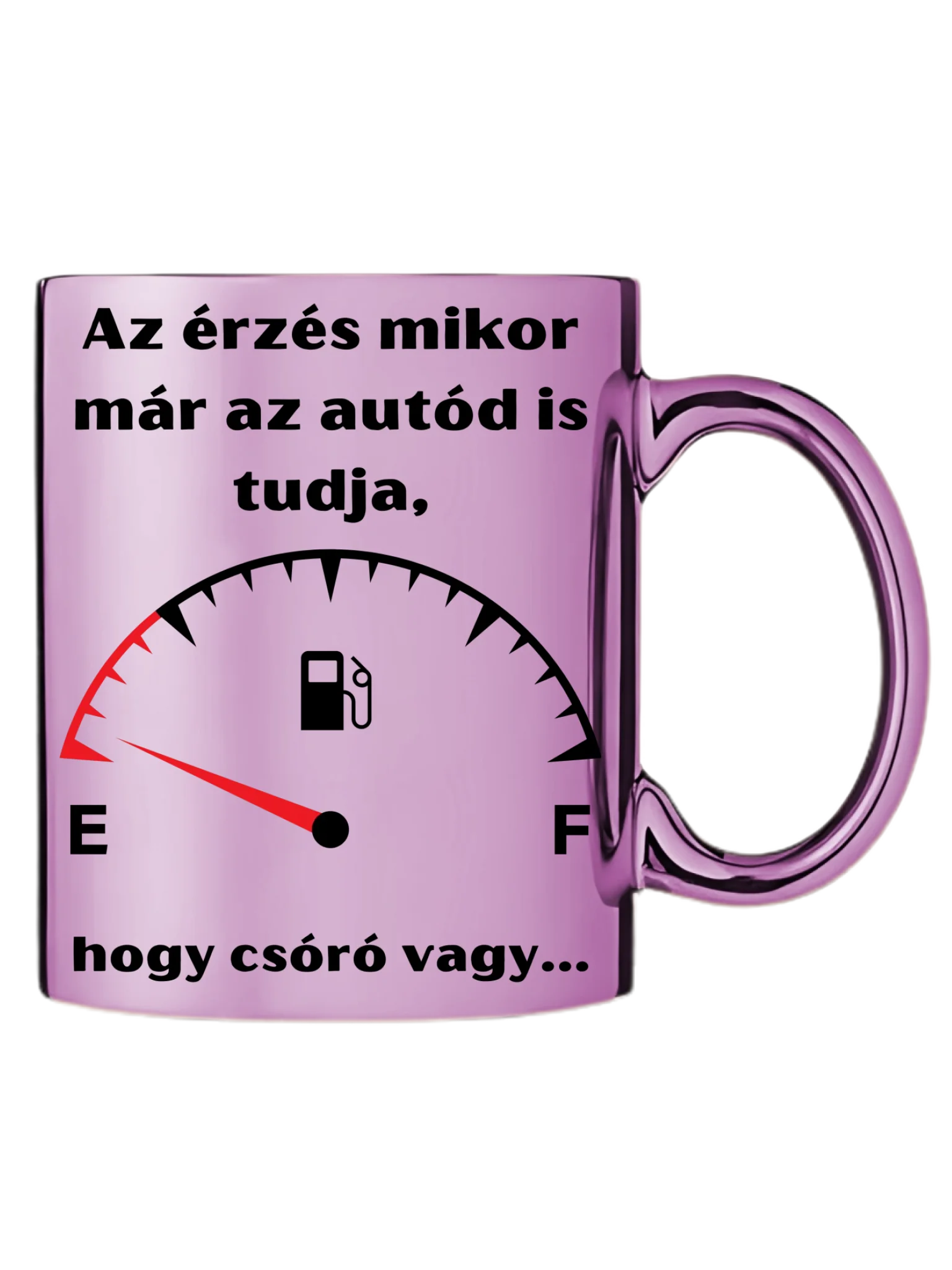 Rózsaszín metál bögre jobb oldal