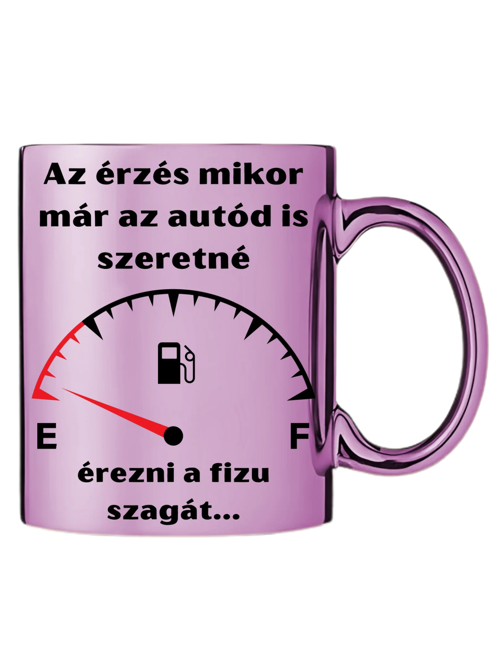 Rózsaszín metál bögre jobb oldal