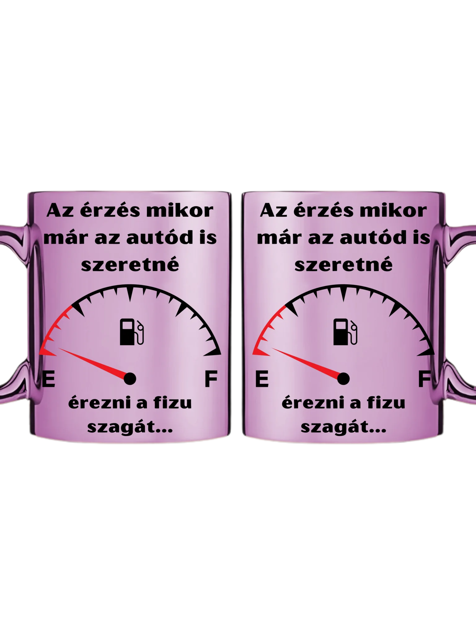 Rózsaszín metál bögre kettős