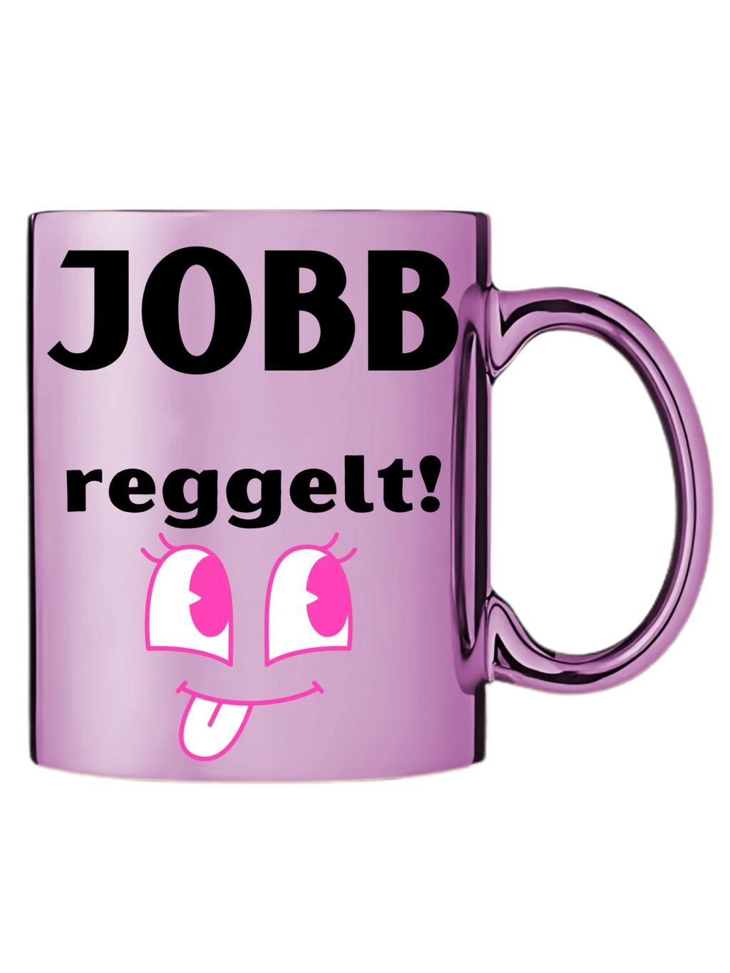Rózsaszín metál bögre jobb oldal