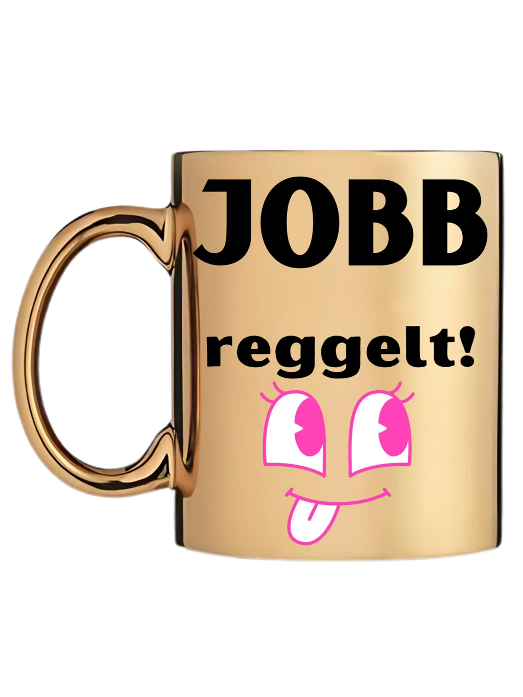 Arany metál bögre bal oldal