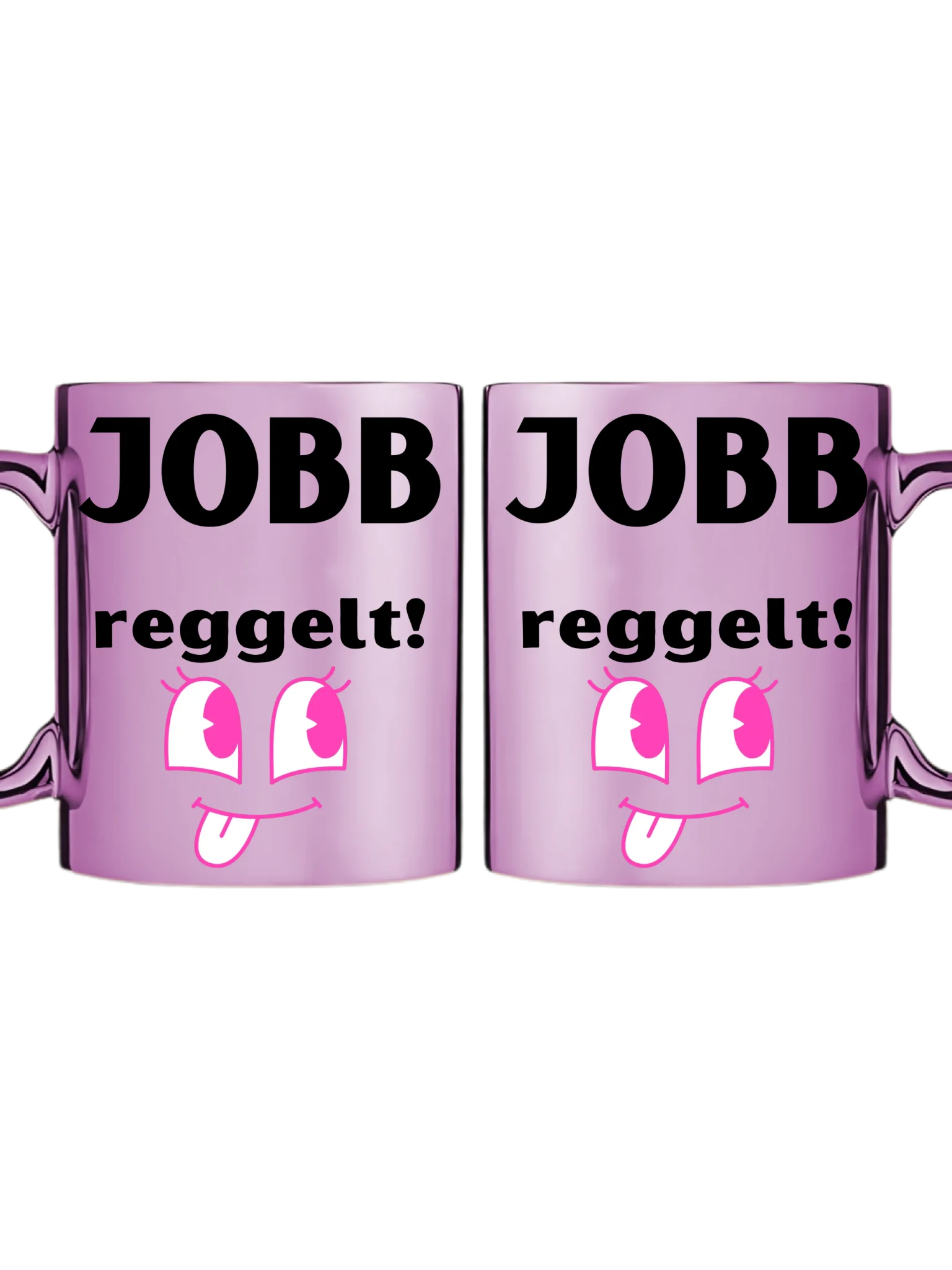 Rózsaszín metál bögre kettős