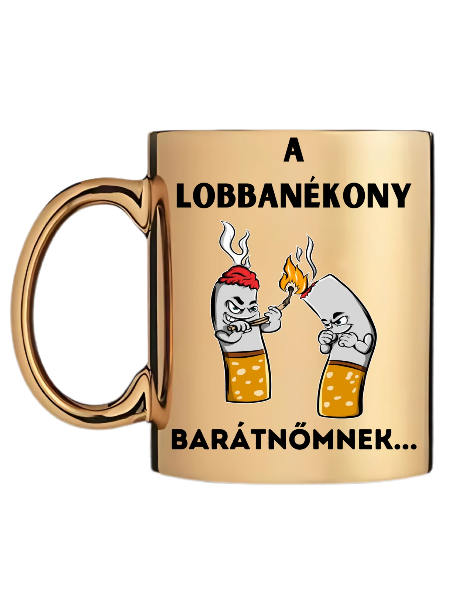 Arany metál bögre bal oldal