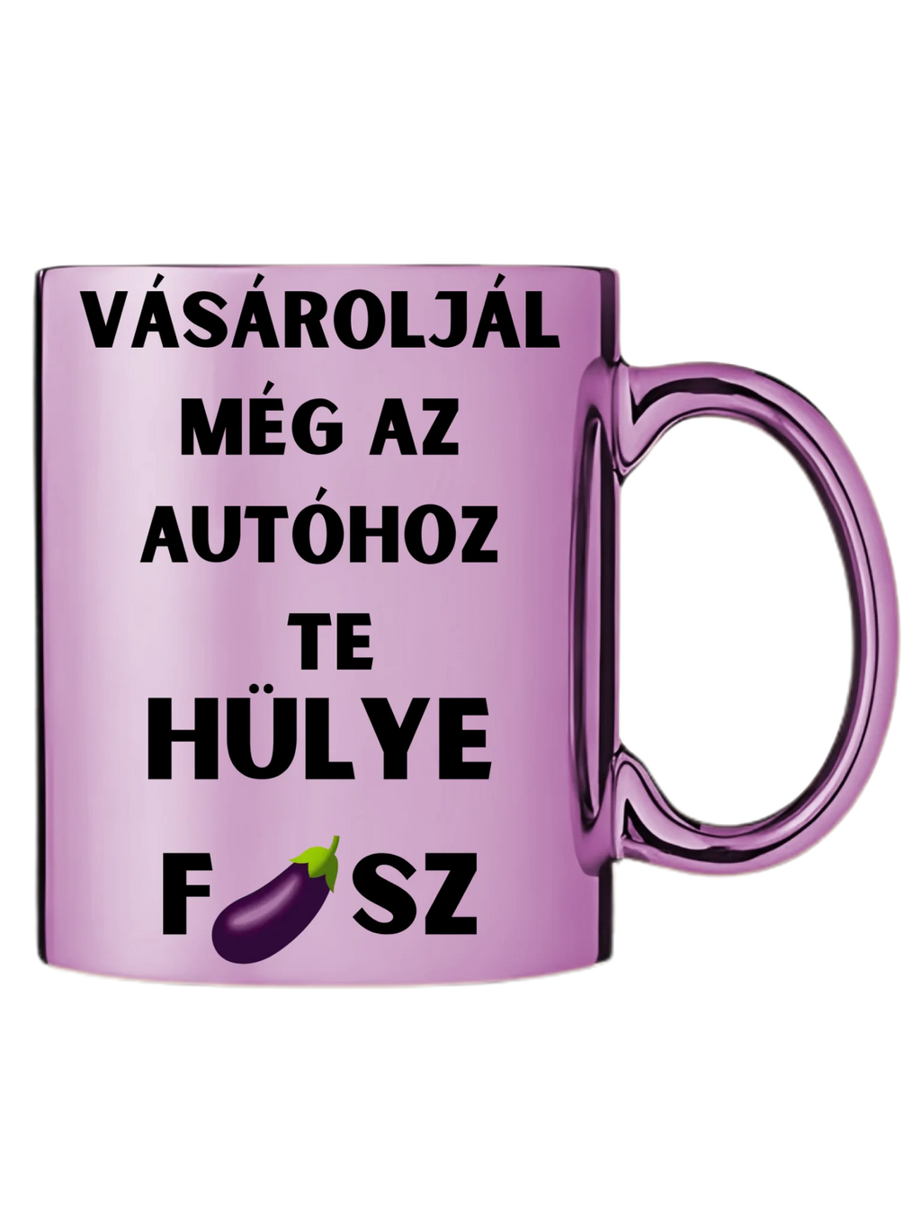 Rózsaszín metál bögre jobb oldal