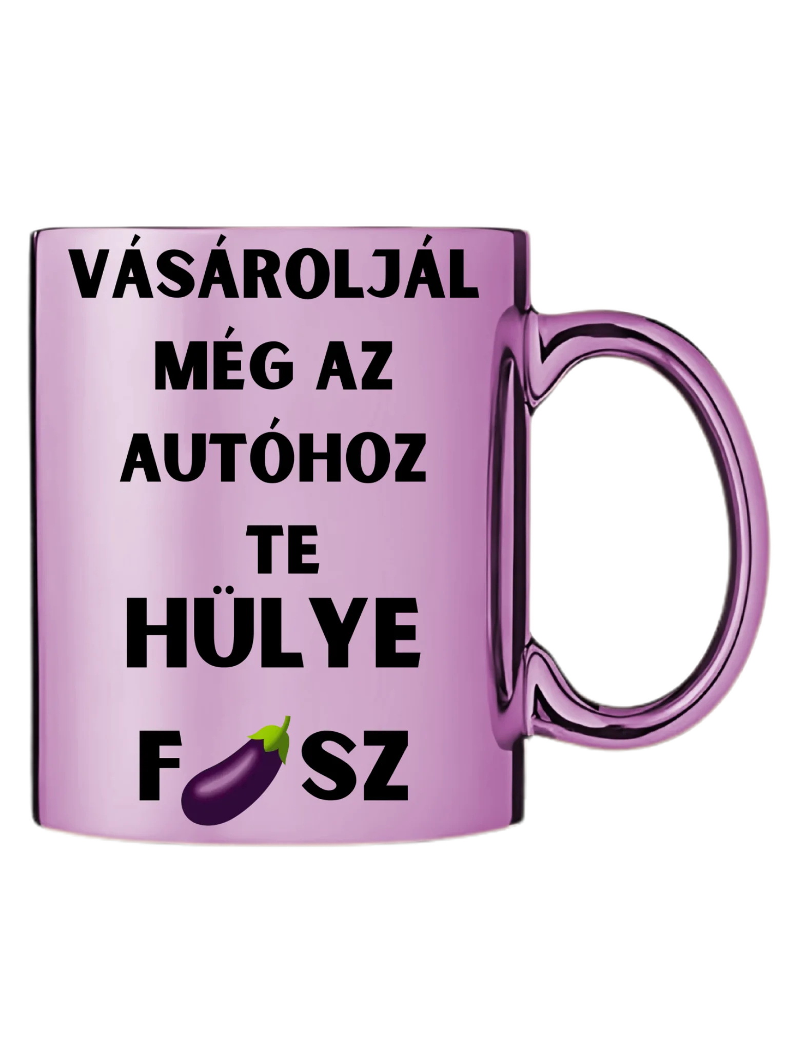 Rózsaszín metál bögre jobb oldal