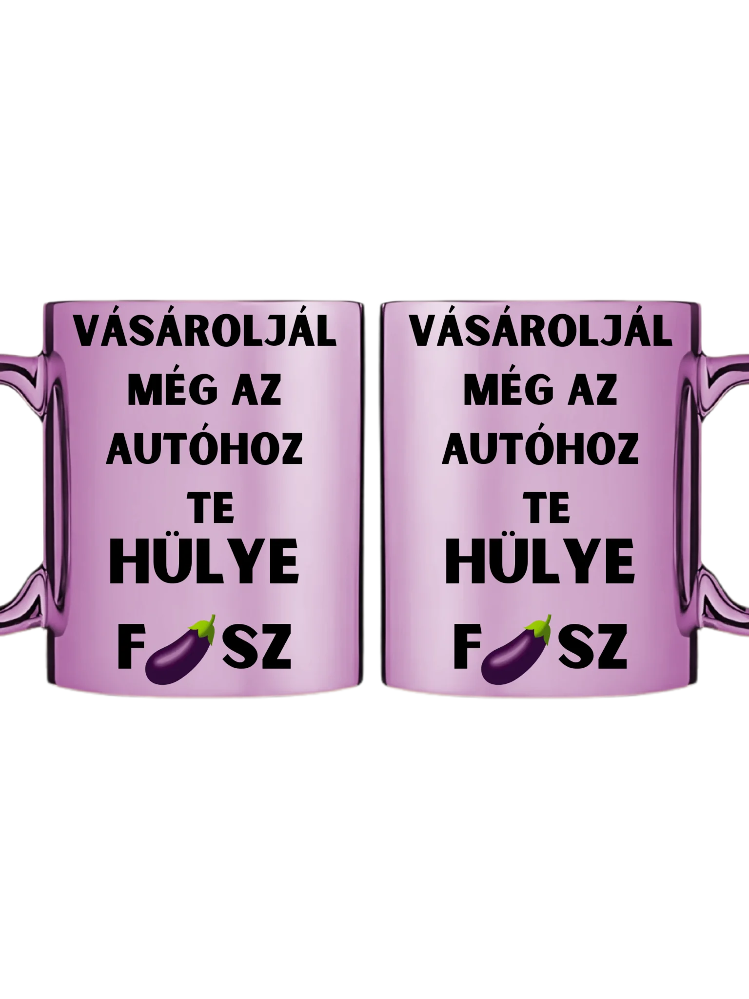 Rózsaszín metál bögre kettős