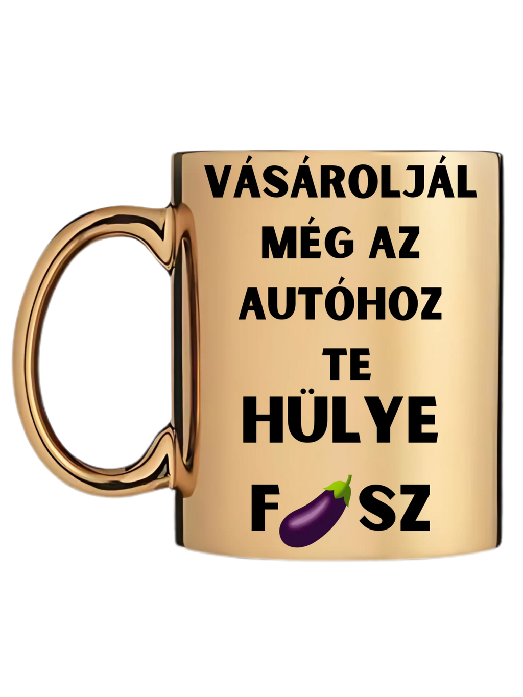 Arany metál bögre bal oldal