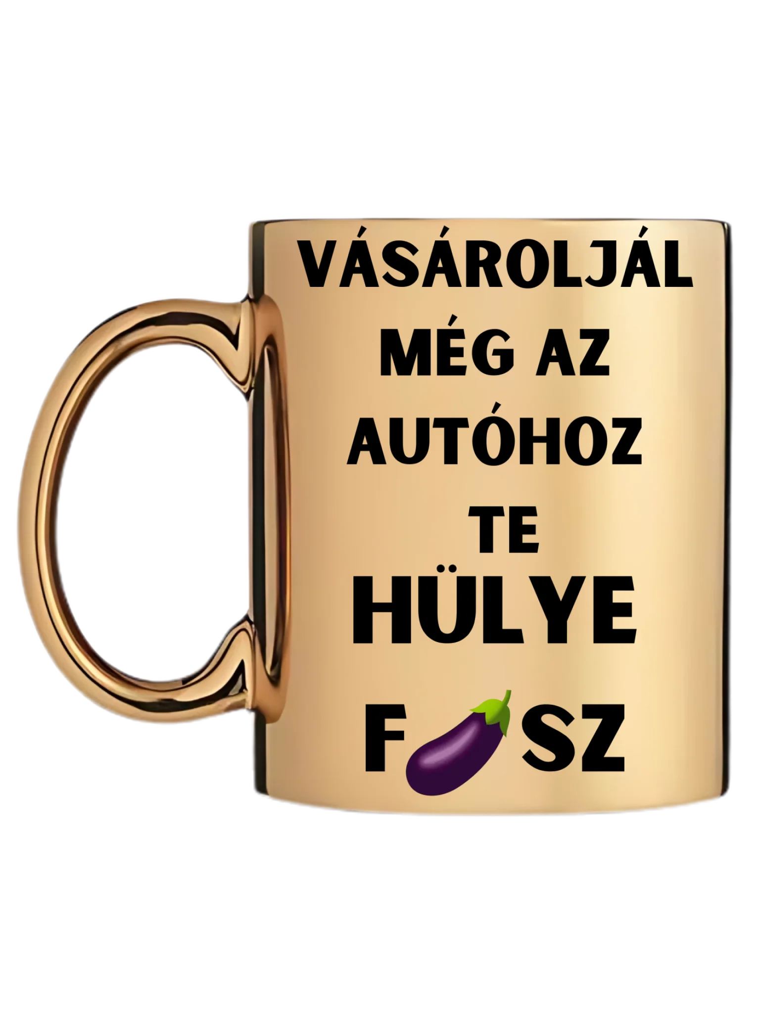 Arany metál bögre bal oldal
