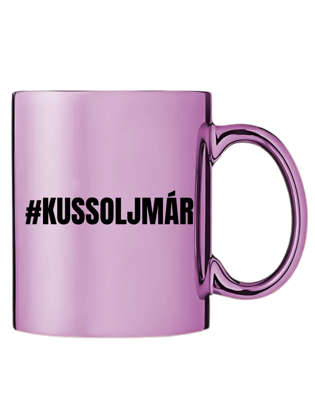 Rózsaszín metál bögre jobb oldal
