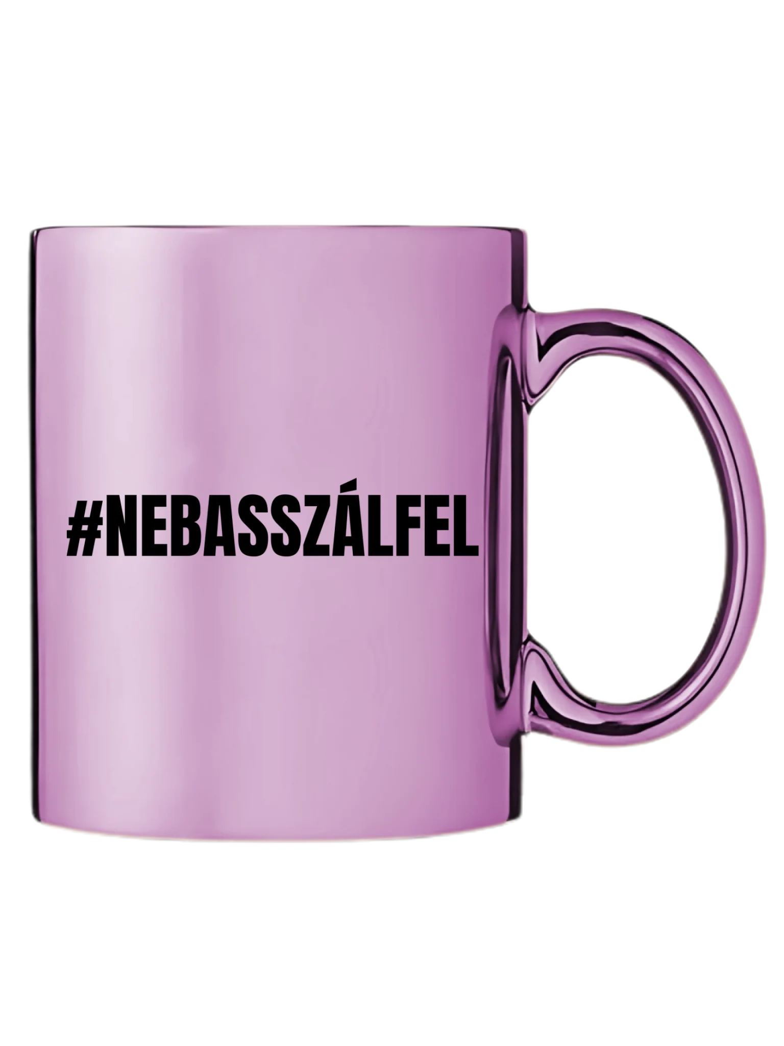 Rózsaszín metál bögre jobb oldal