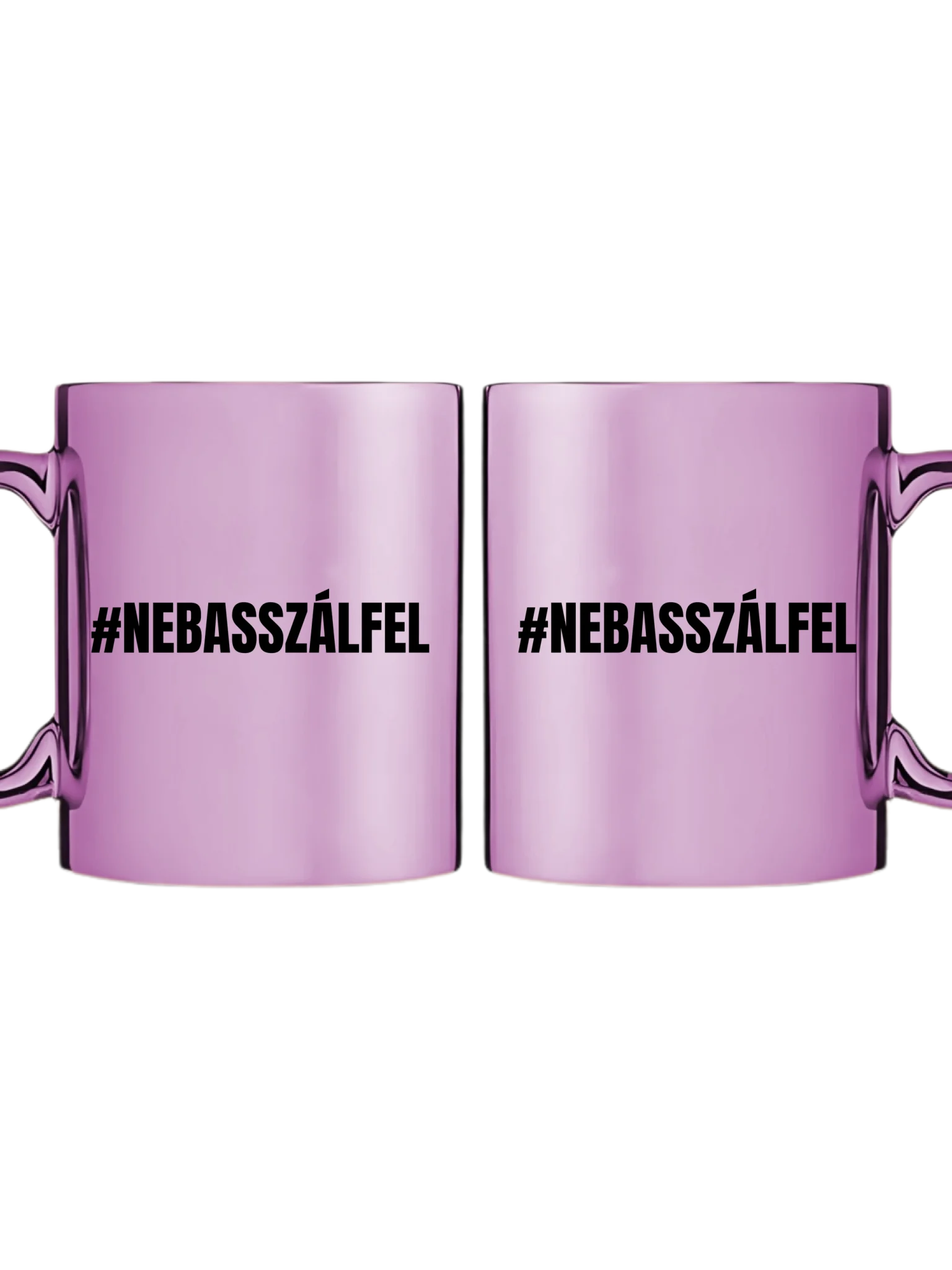Rózsaszín metál bögre kettős