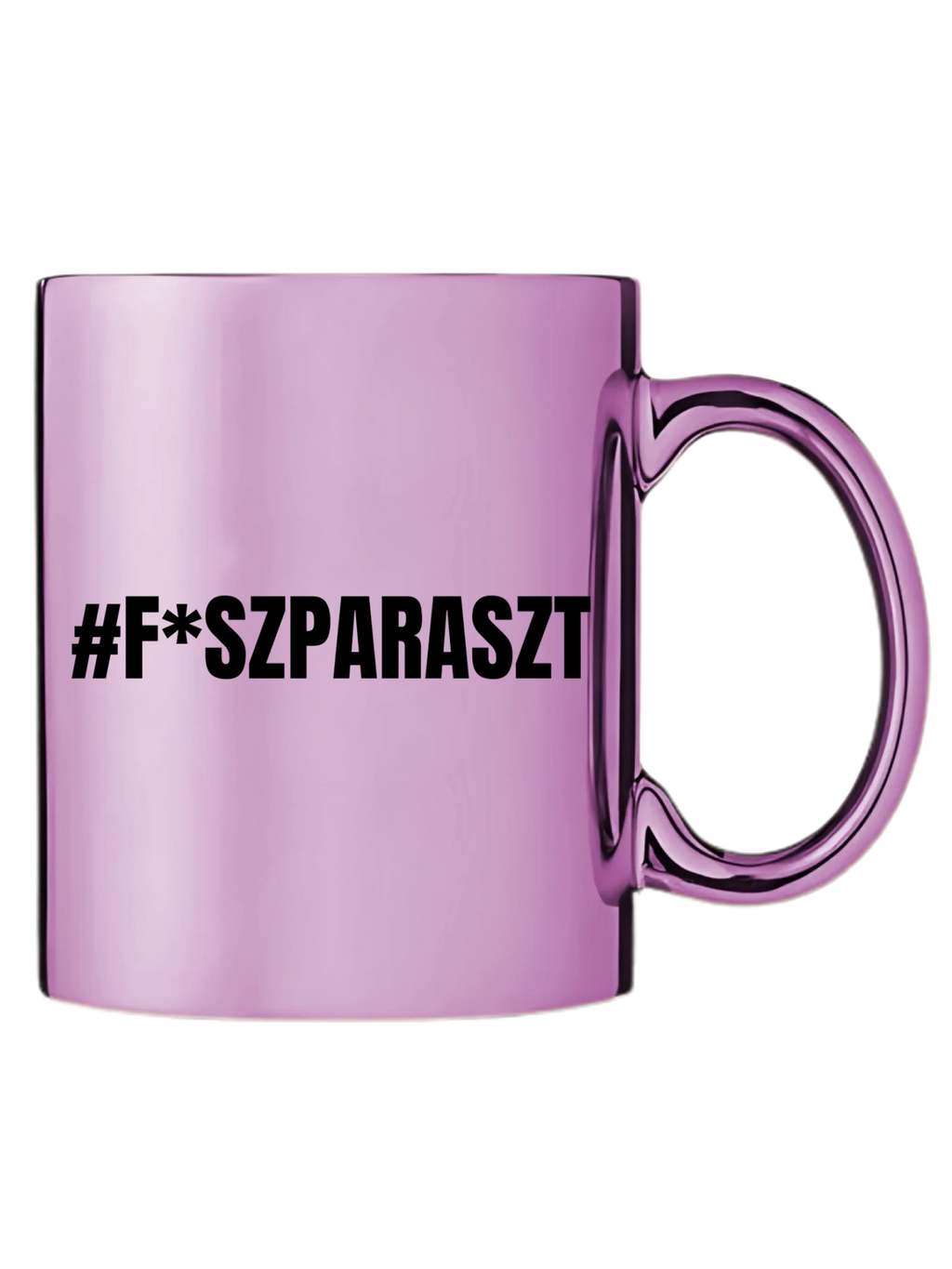 Rózsaszín metál bögre jobb oldal