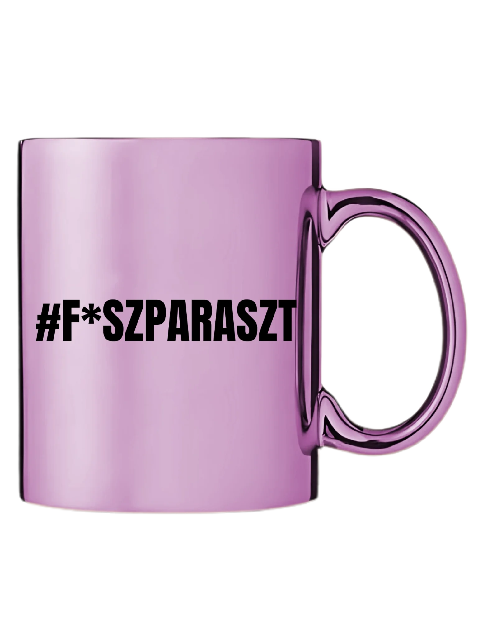 Rózsaszín metál bögre jobb oldal