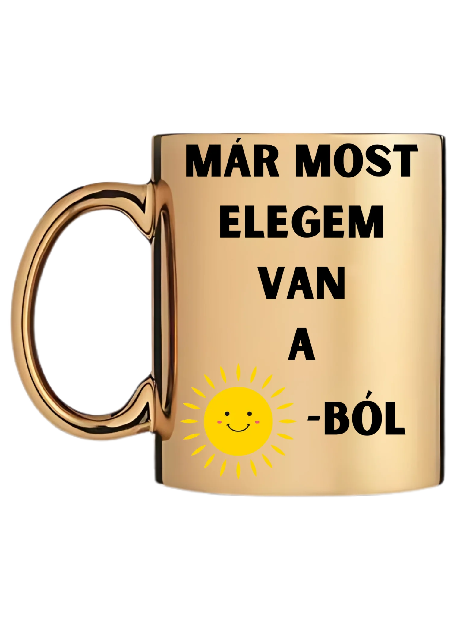 Arany metál bögre bal oldal